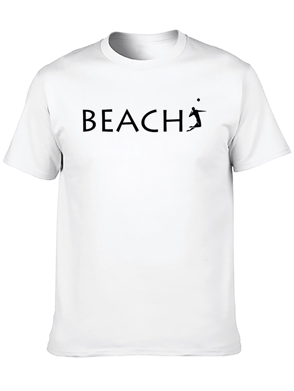 Beach Volleyball Graphic Tee - Casual Black T-Shirt