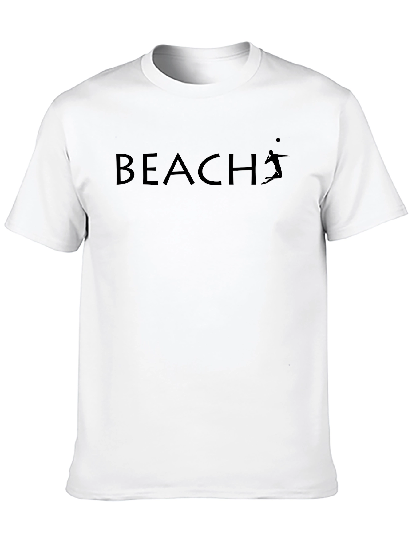Beach Volleyball Graphic Tee - Casual Black T-Shirt