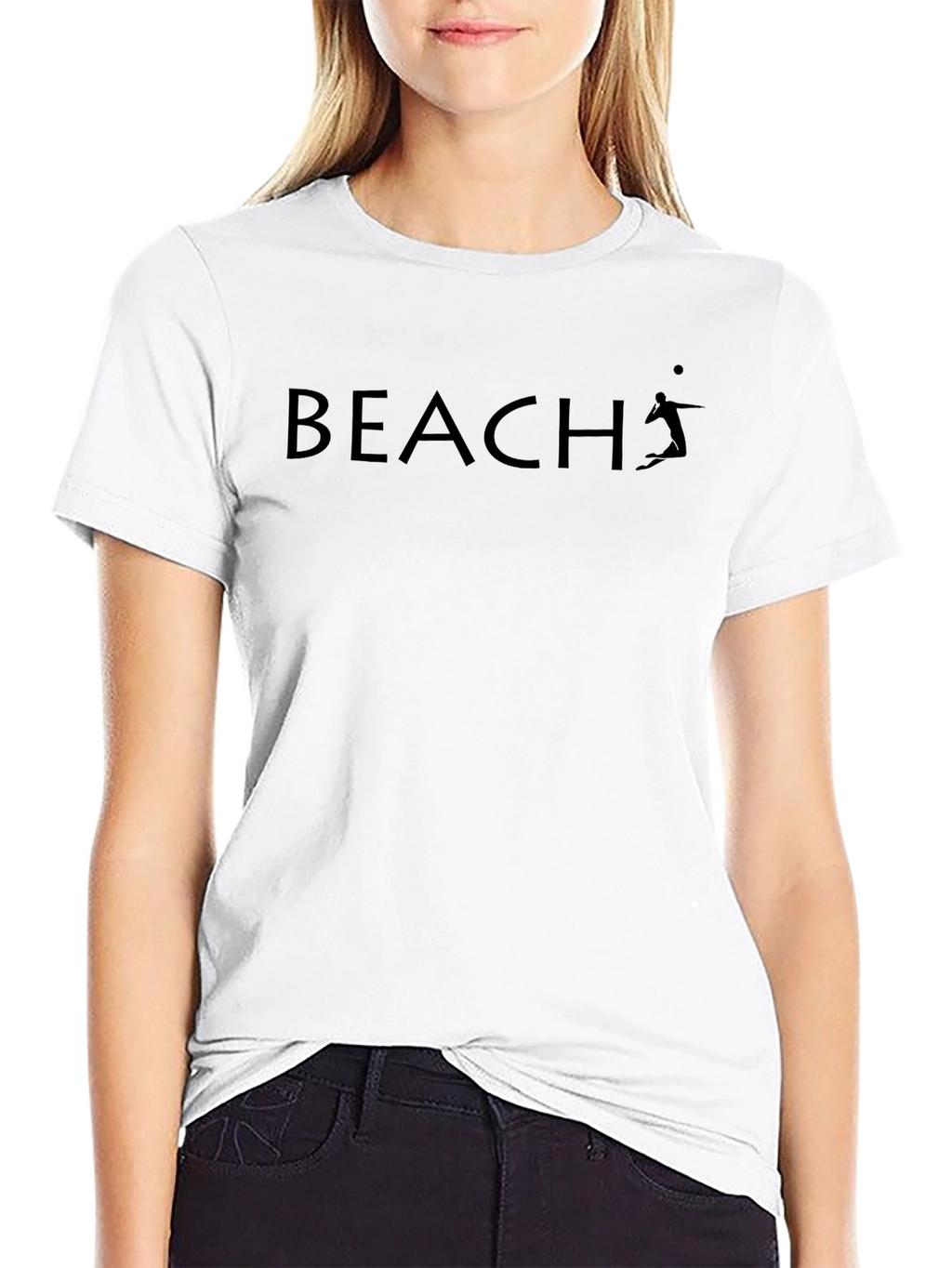 Beach Volleyball Graphic Tee - Casual Black T-Shirt