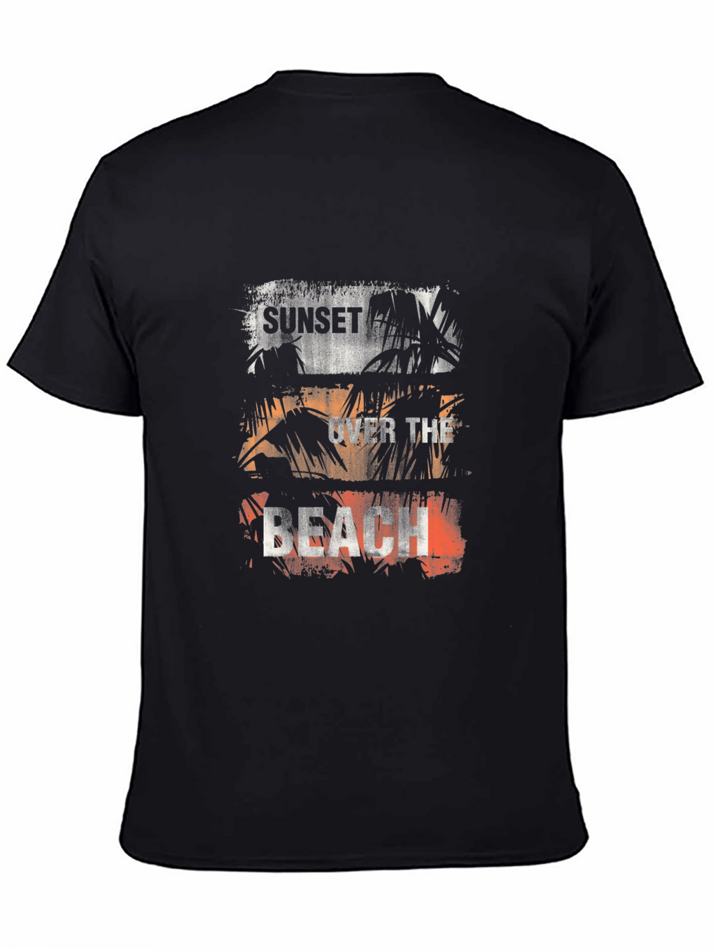 Sunset Over The Beach Graphic Tee - Black