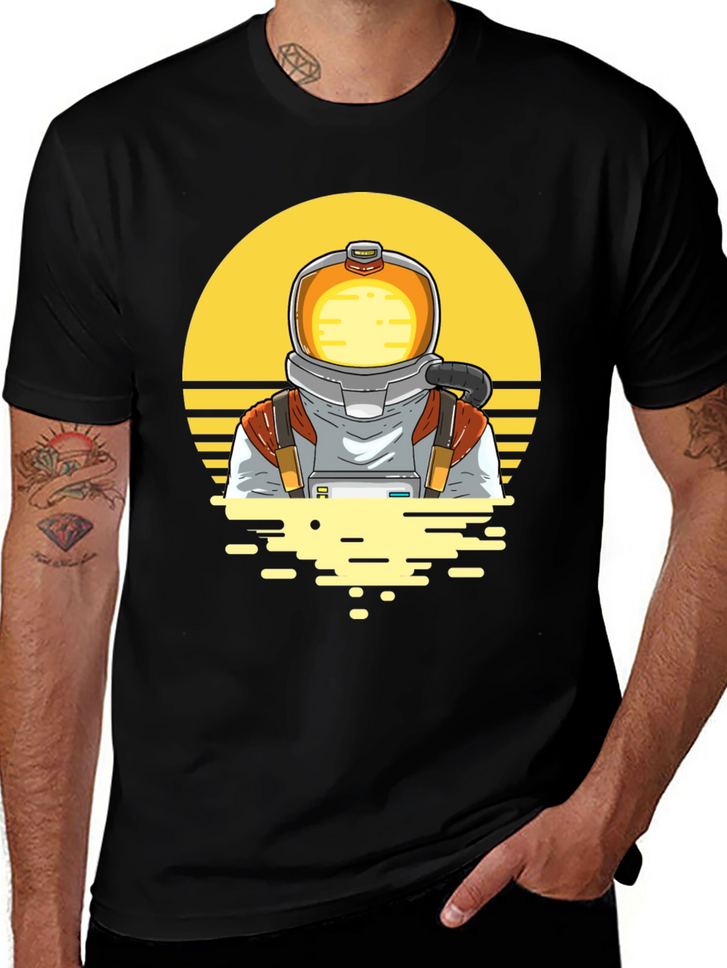Astronaut Graphic Tee - Space Retro Design