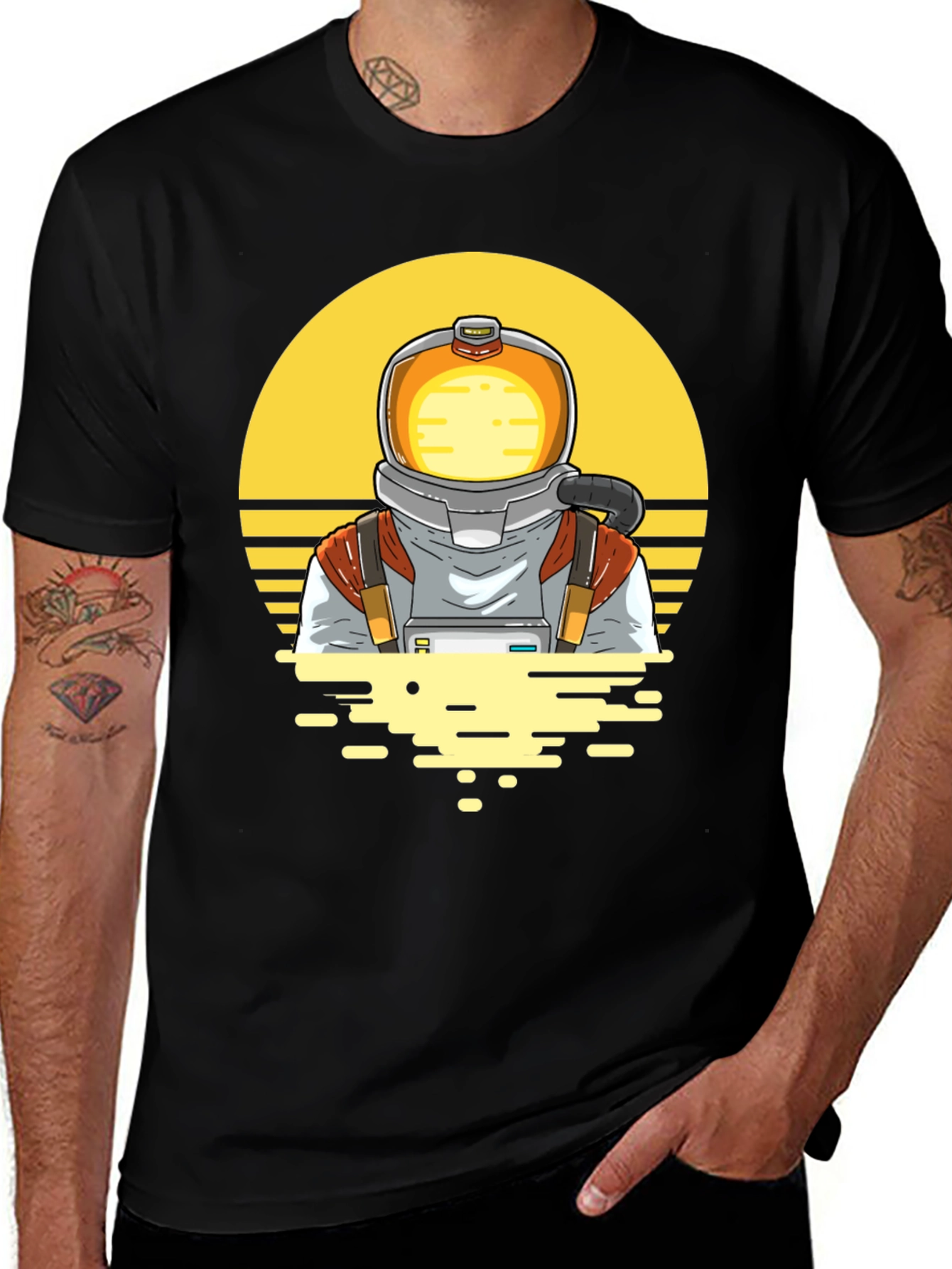 Astronaut Graphic Tee - Space Retro Design
