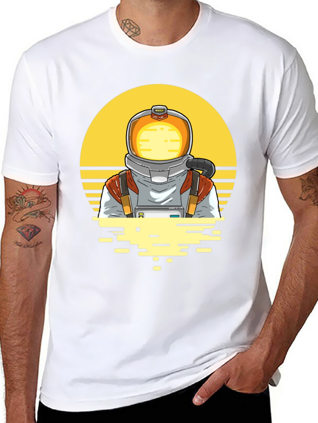 Astronaut Graphic Tee - Space Retro Design