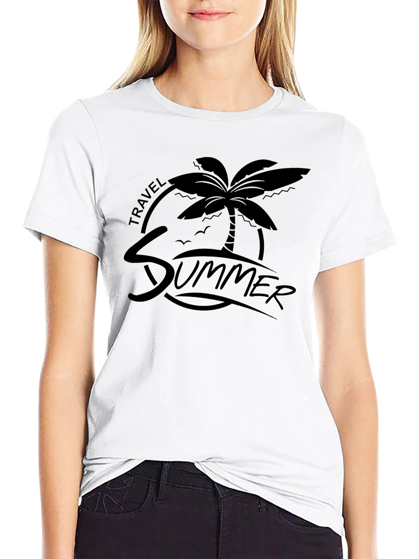 Summer Travel Palm Graphic Tee - Relaxed Fit