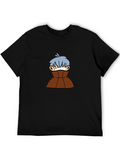 Black Graphic Tee - Cartoon Character