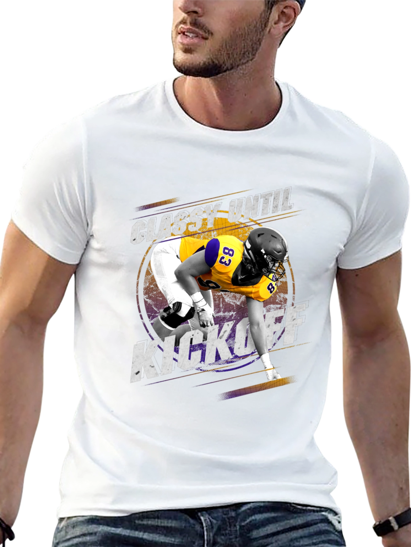 Classy Until Kickoff Football Graphic Tee