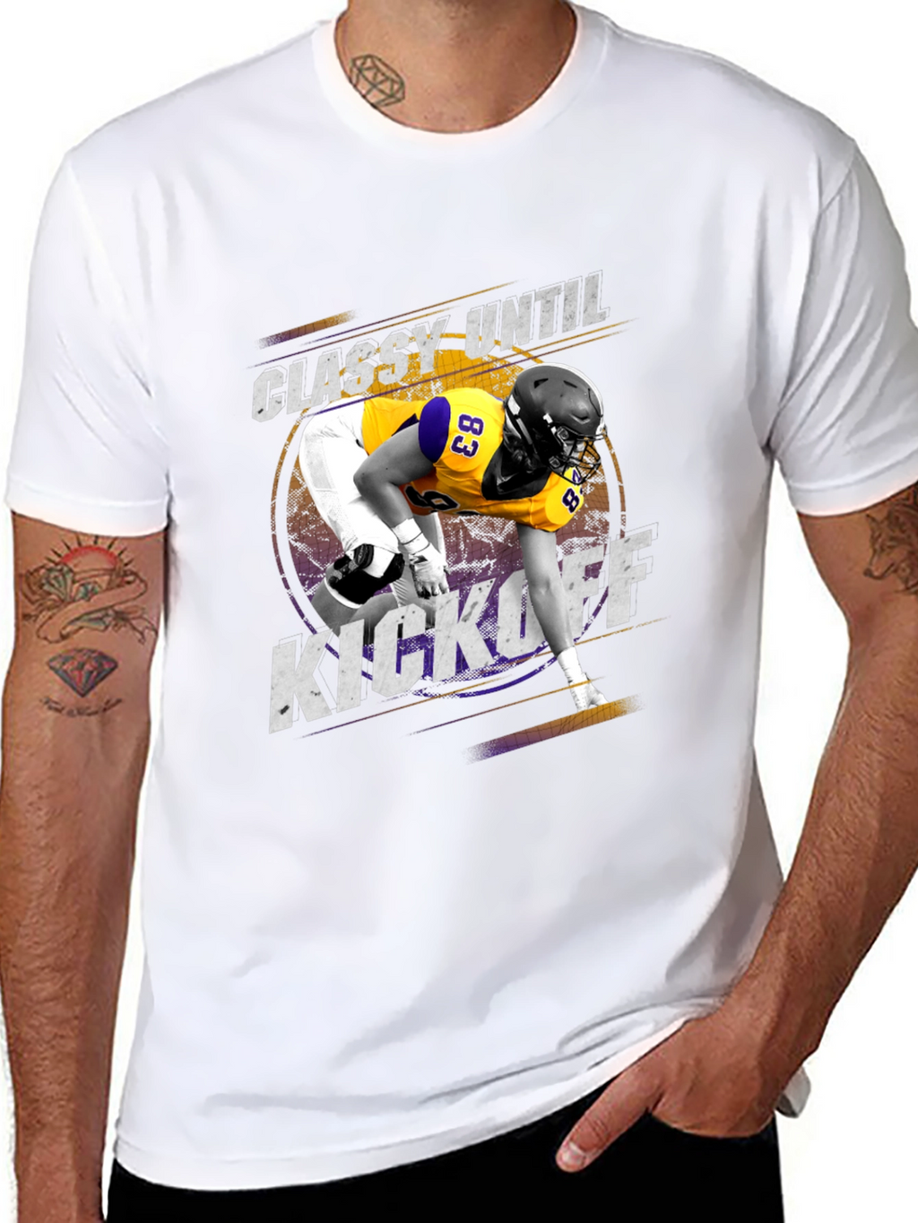 Classy Until Kickoff Football Graphic Tee