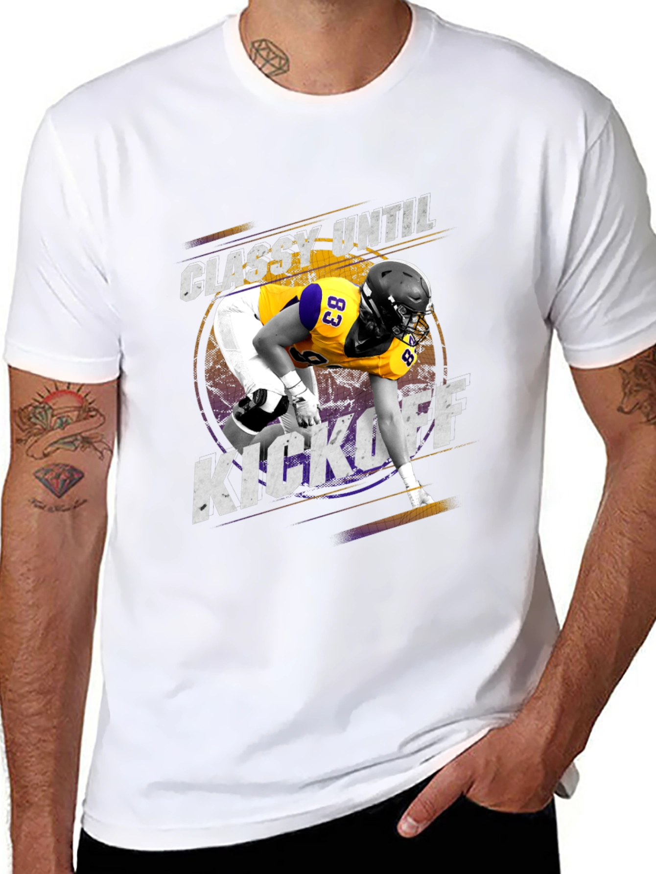 Classy Until Kickoff Football Graphic Tee