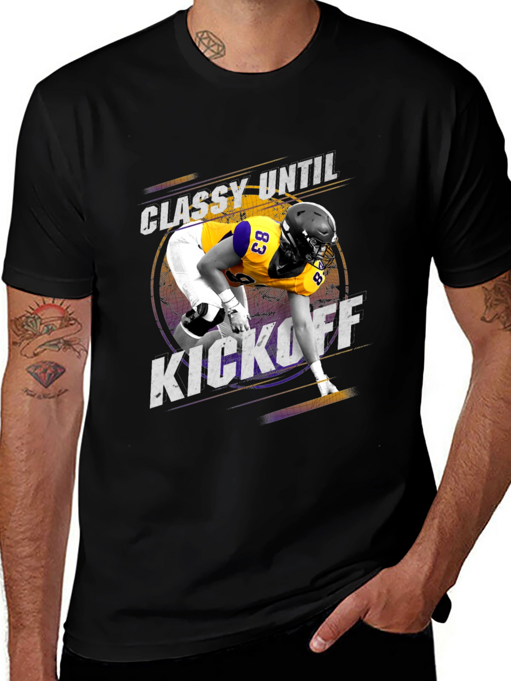 Classy Until Kickoff Football Graphic Tee