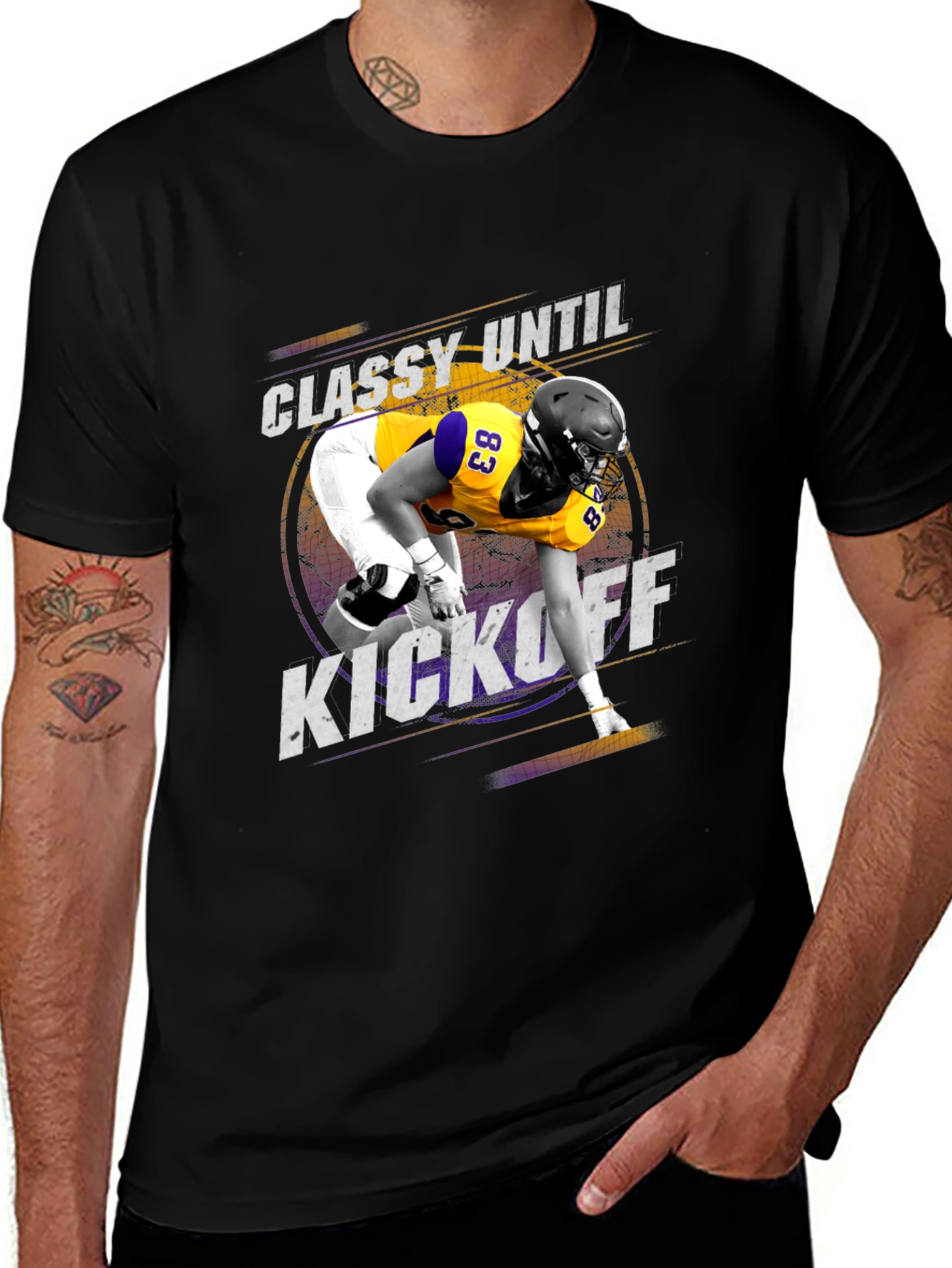 Classy Until Kickoff Football Graphic Tee