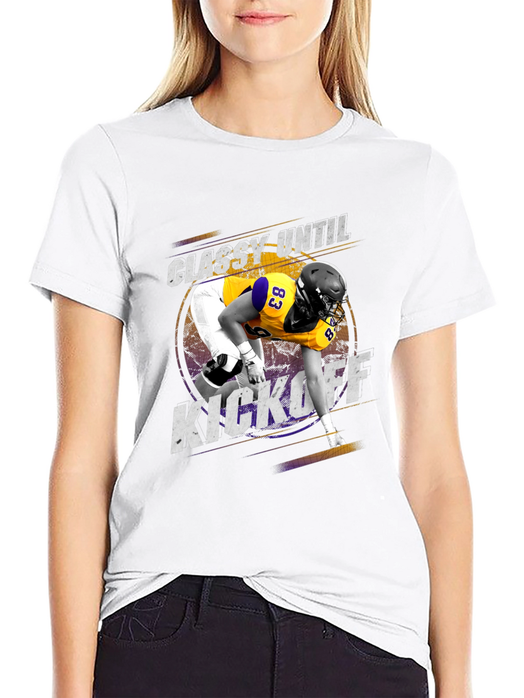 Classy Until Kickoff Football Graphic Tee