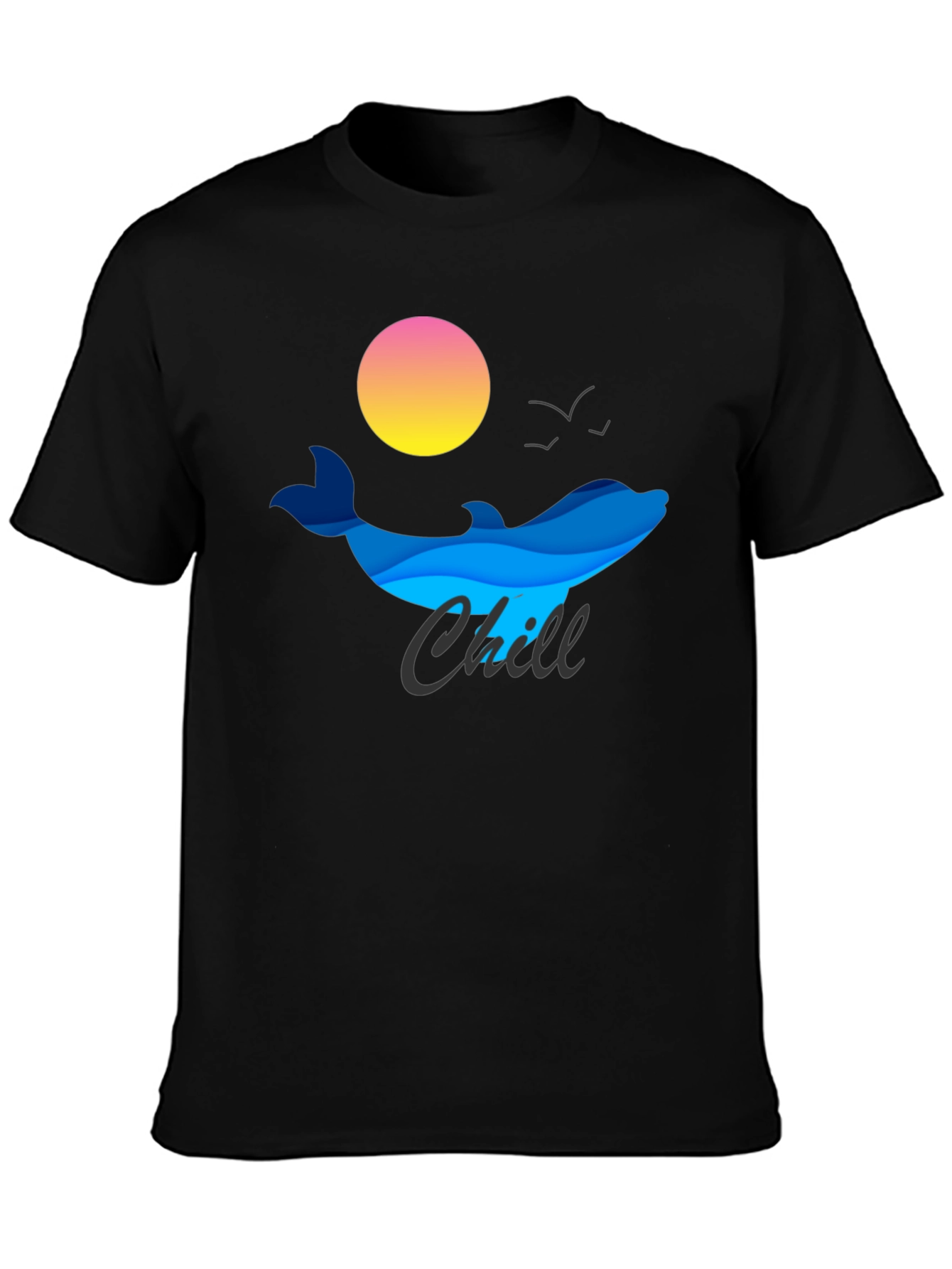 Chill Dolphin Graphic Tee - Relaxed Vibe