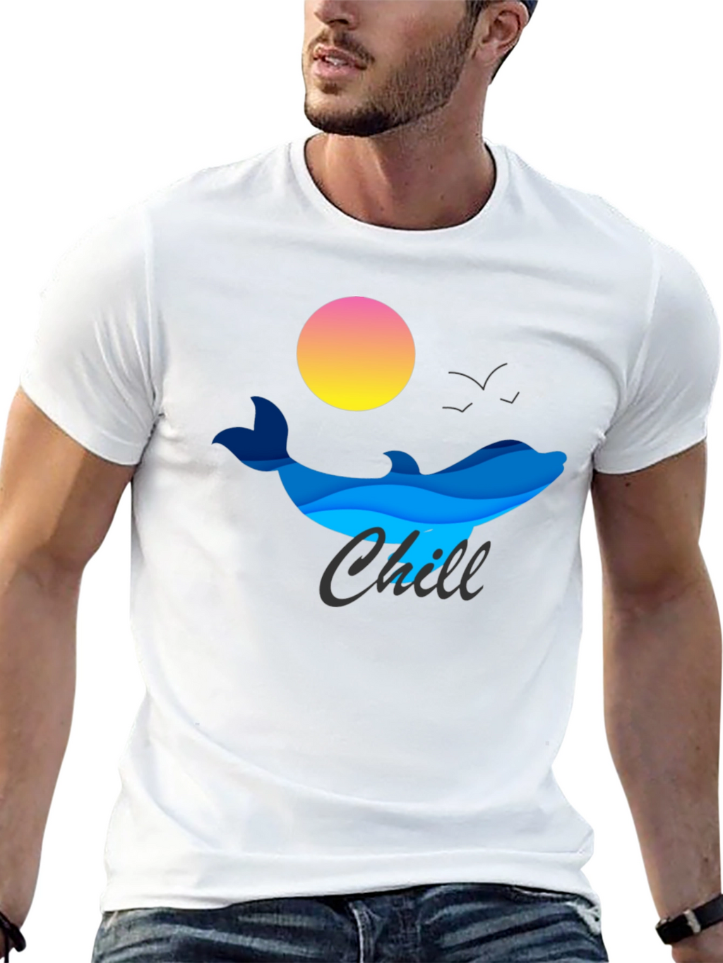 Chill Dolphin Graphic Tee - Relaxed Vibe