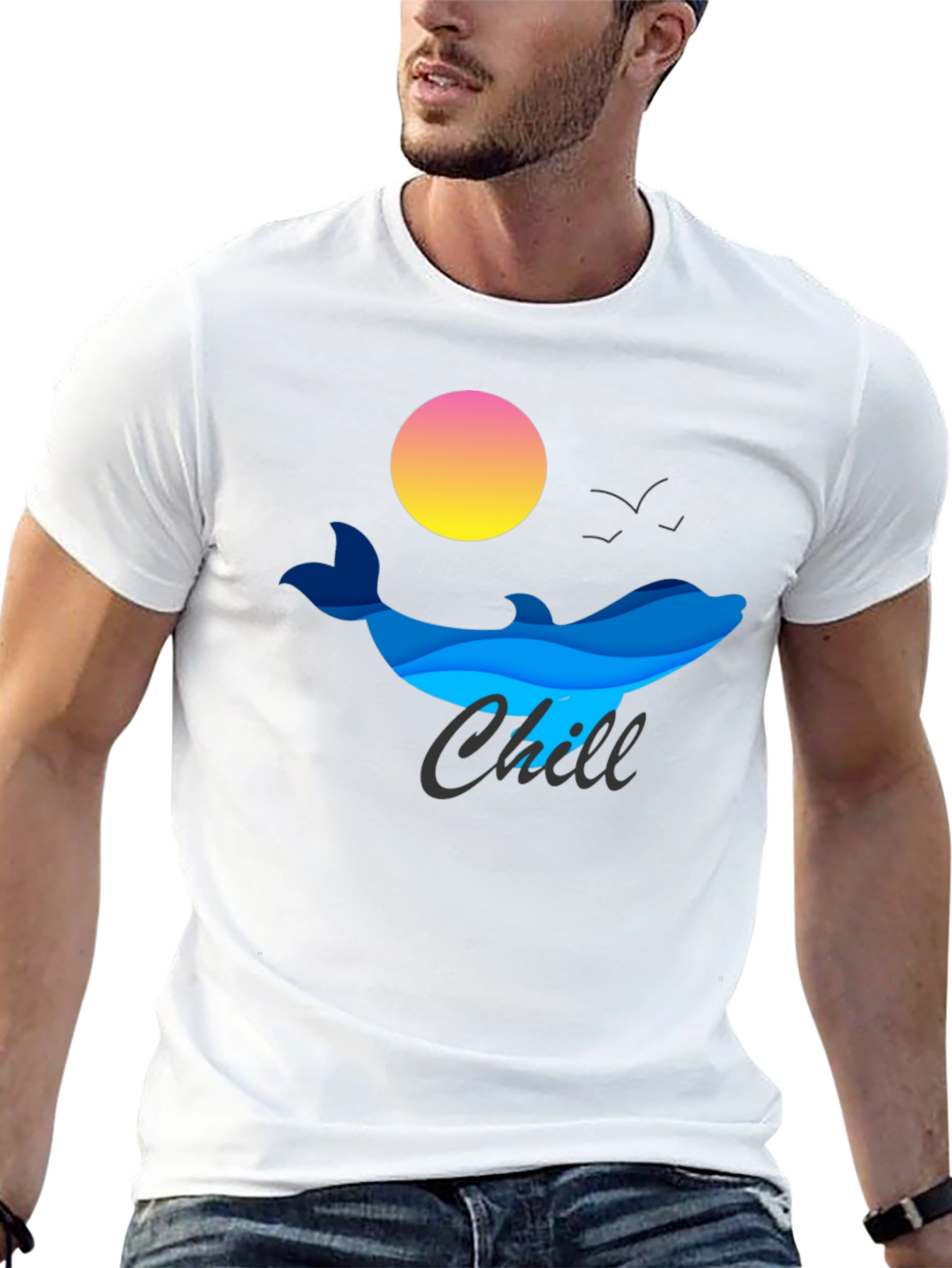 Chill Dolphin Graphic Tee - Relaxed Vibe