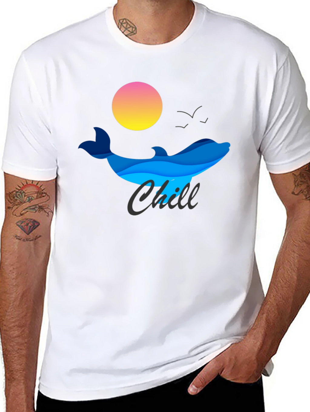 Chill Dolphin Graphic Tee - Relaxed Vibe