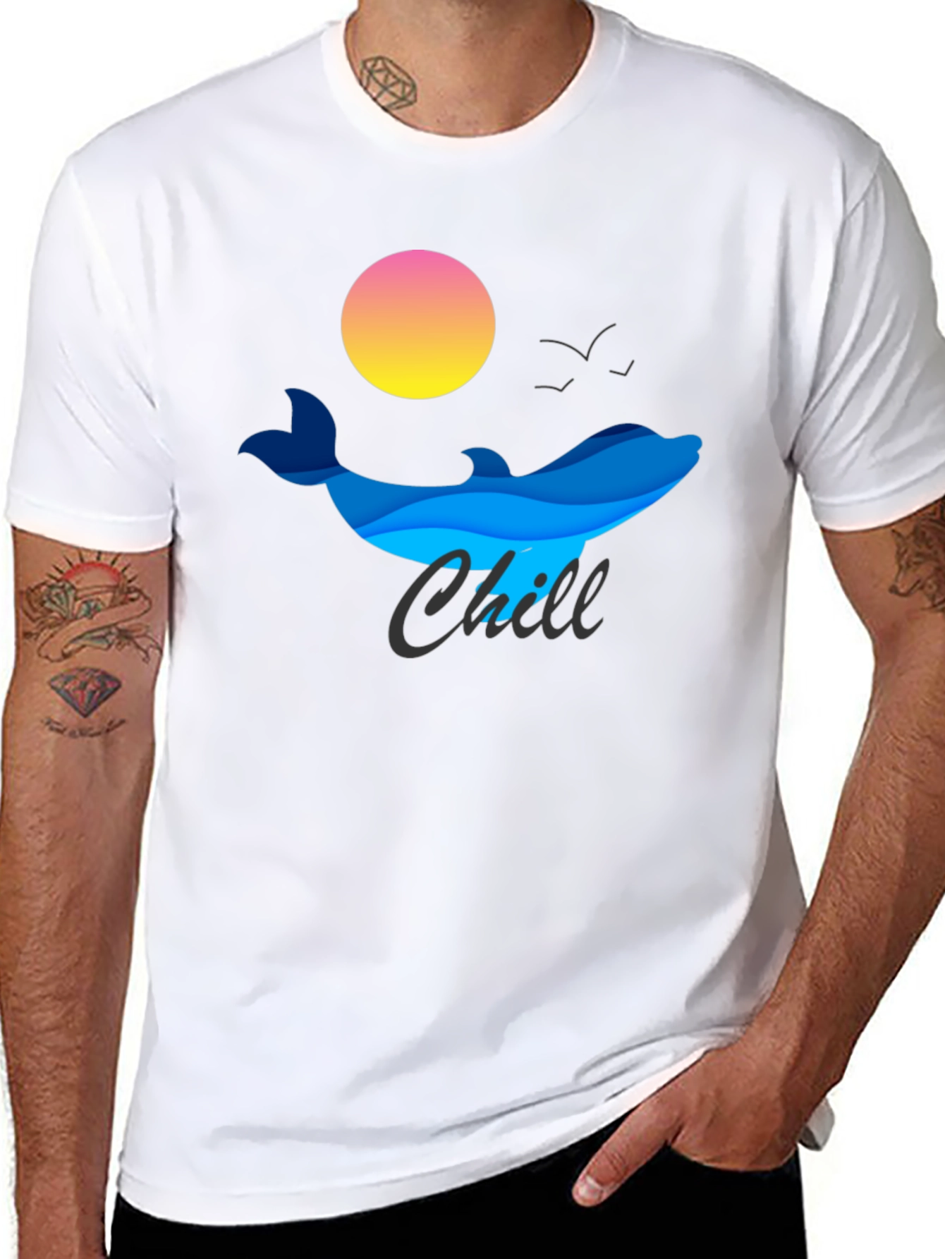 Chill Dolphin Graphic Tee - Relaxed Vibe