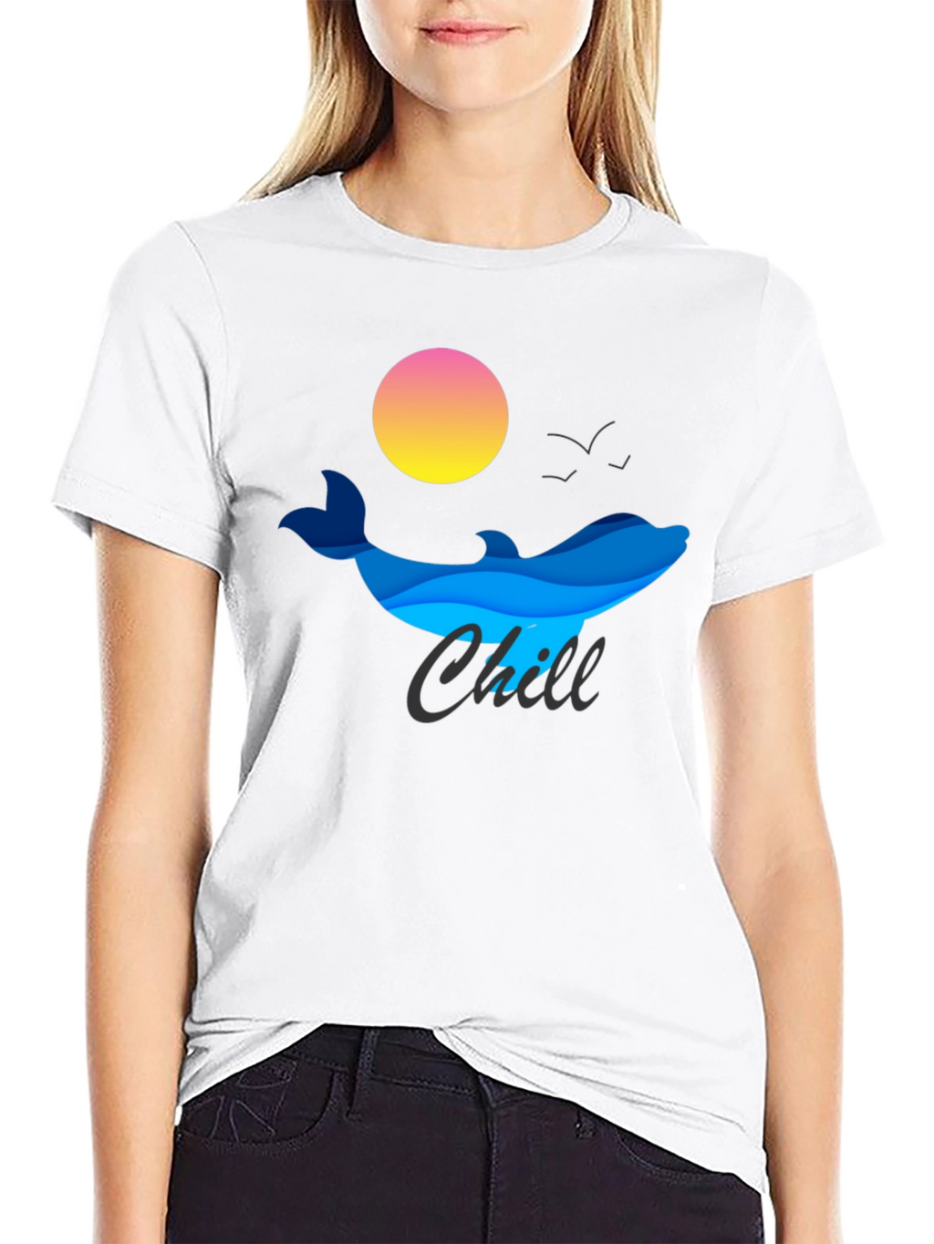 Chill Dolphin Graphic Tee - Relaxed Vibe