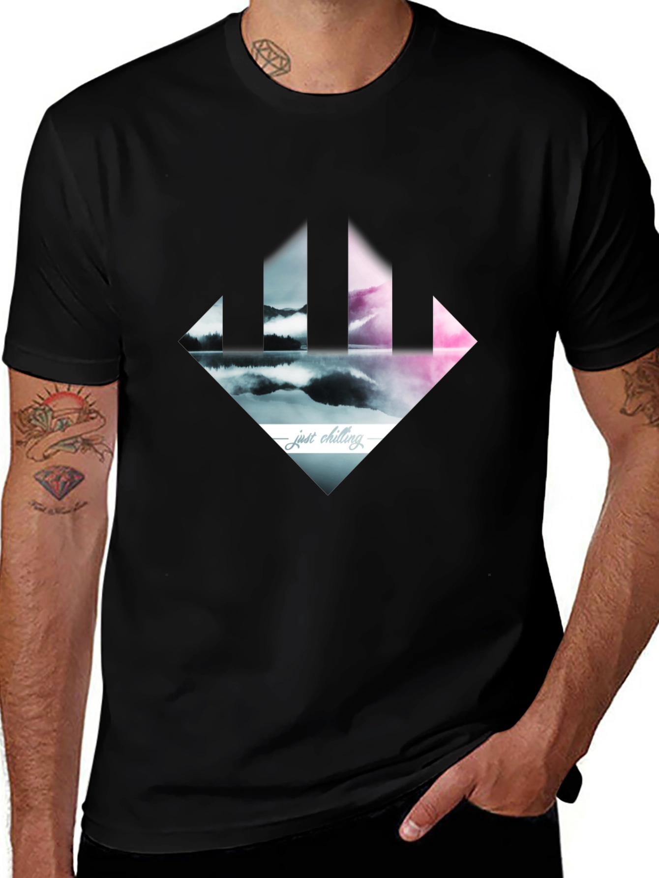 Just Chilling Tee - Abstract Landscape Design