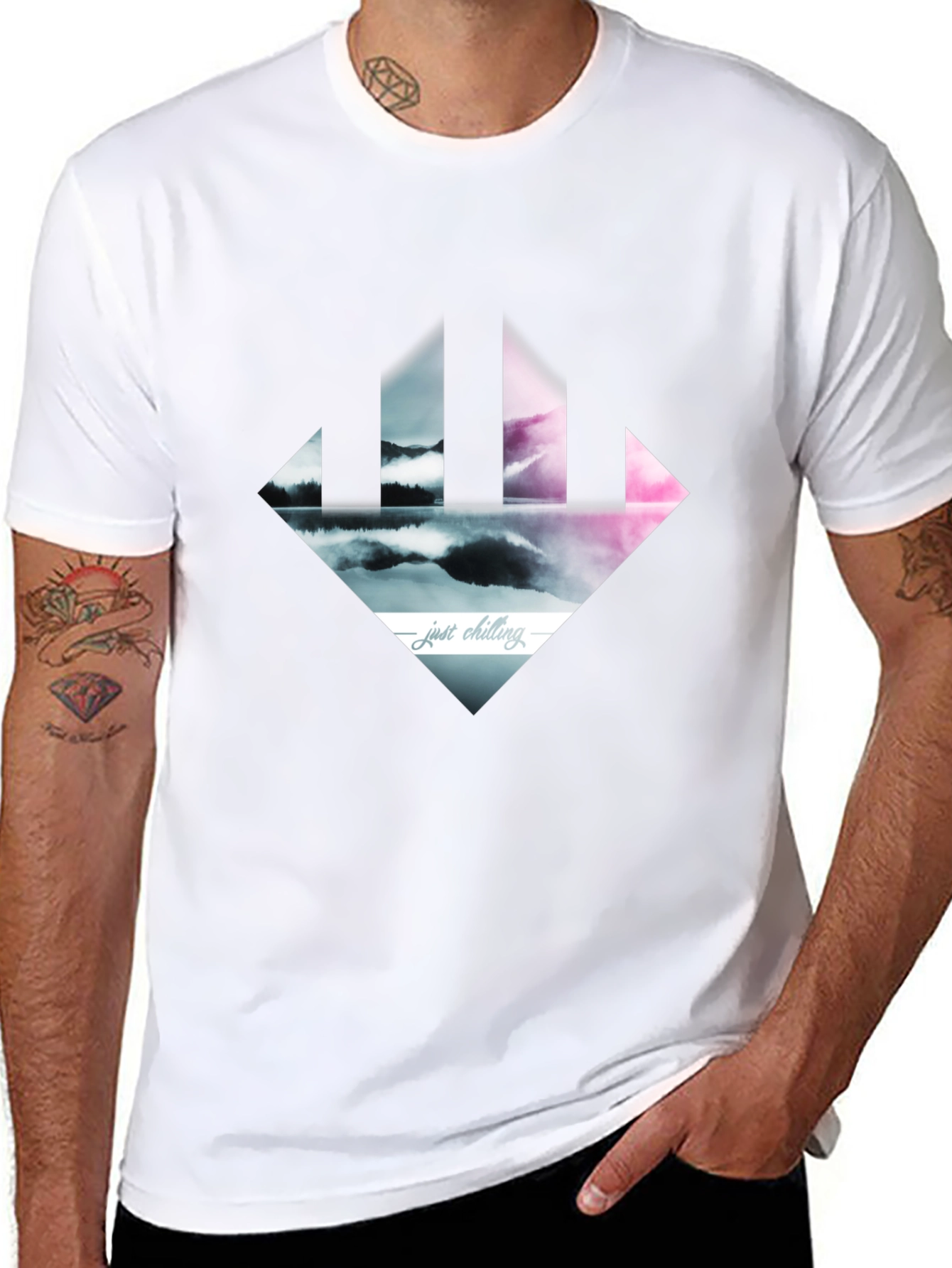 Just Chilling Tee - Abstract Landscape Design