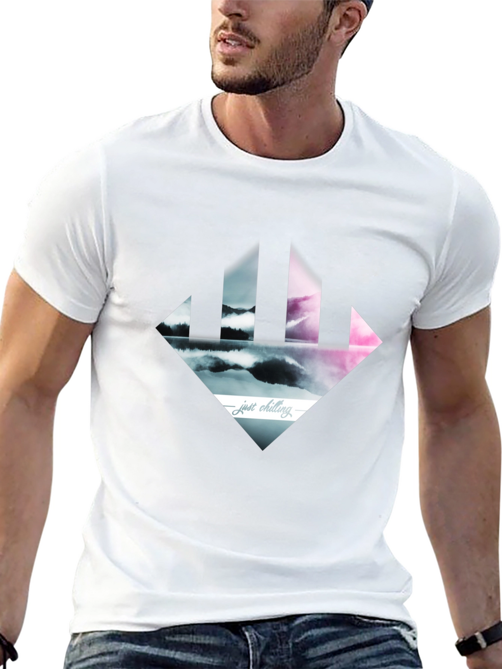 Just Chilling Tee - Abstract Landscape Design