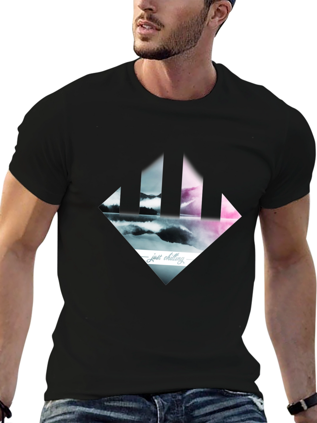 Just Chilling Tee - Abstract Landscape Design