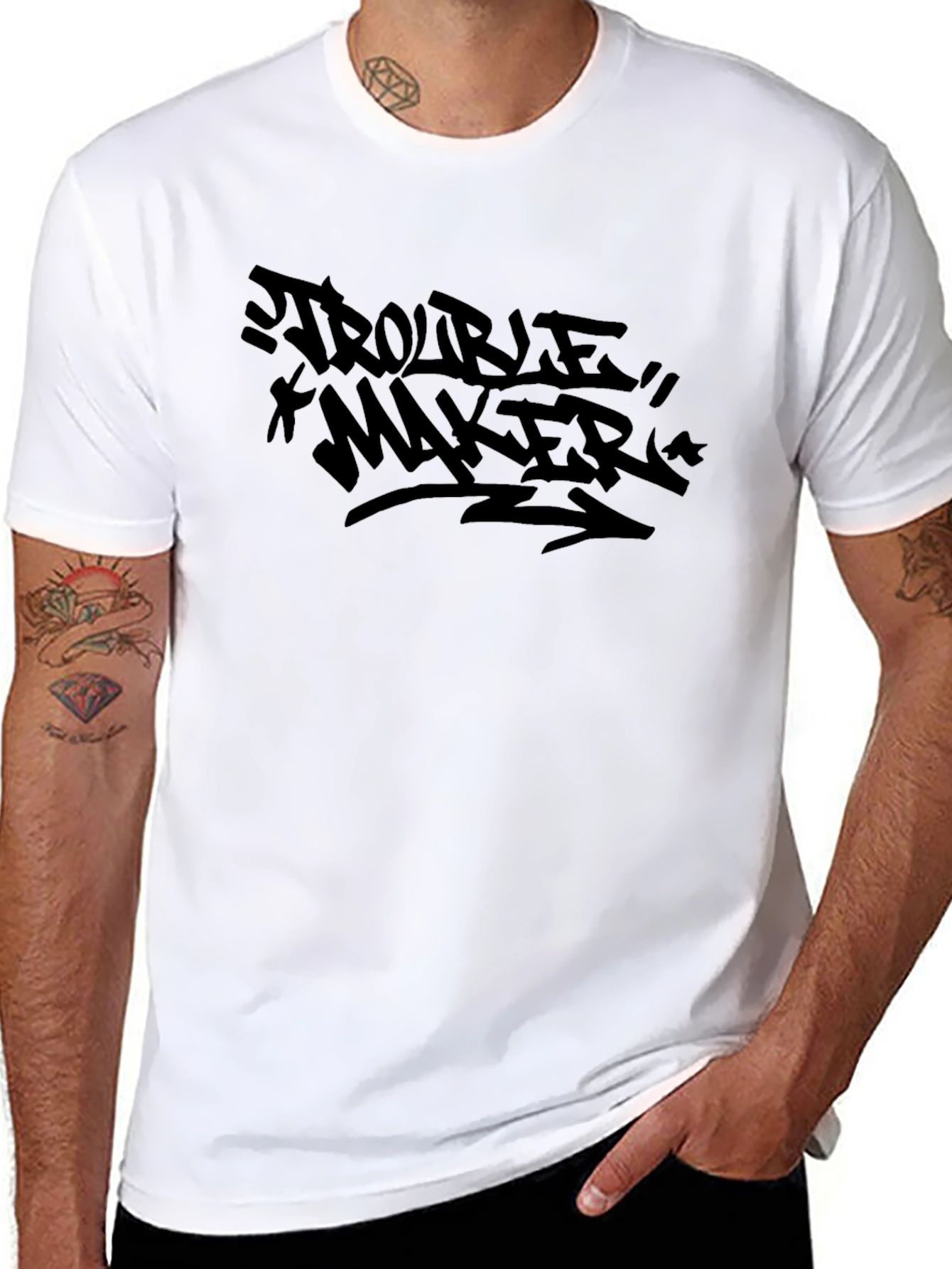 Trouble Maker Graphic Tee - Bold Streetwear Style