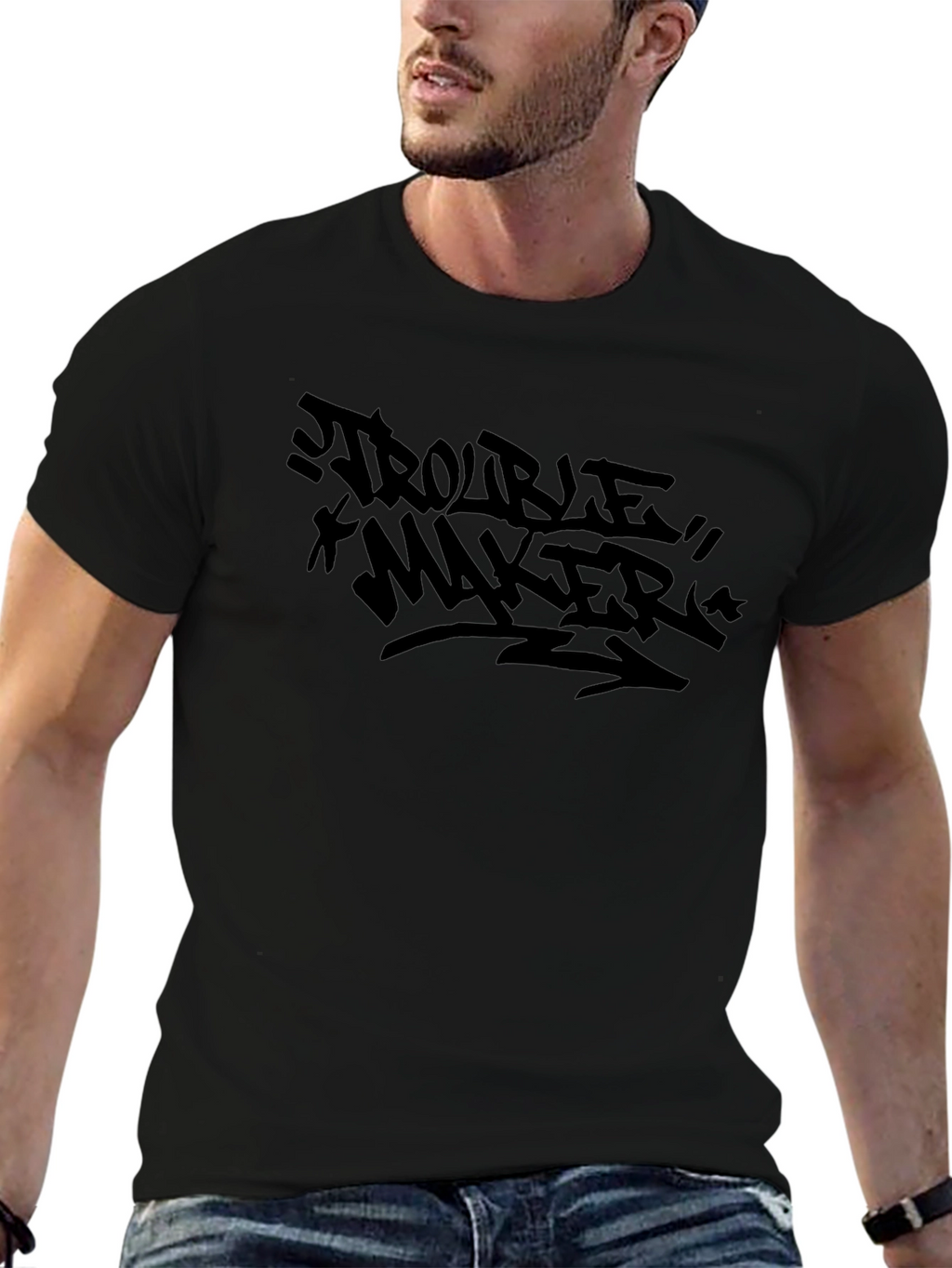 Trouble Maker Graphic Tee - Bold Streetwear Style
