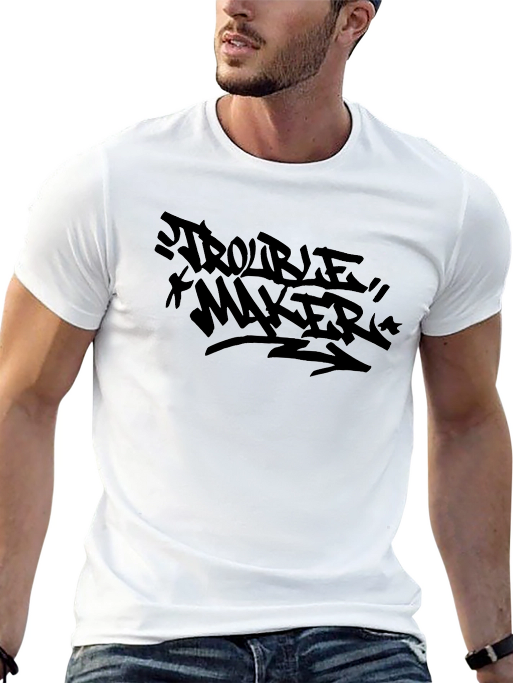 Trouble Maker Graphic Tee - Bold Streetwear Style
