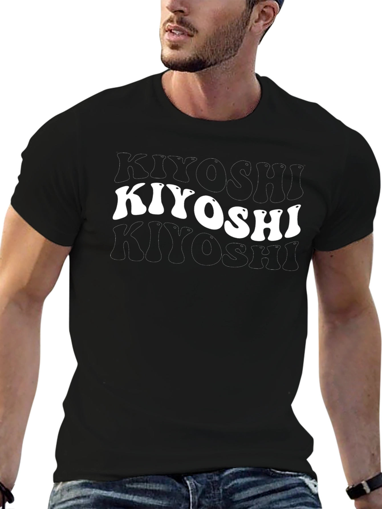 Kiyoshi Black Graphic T-Shirt - Retro Style