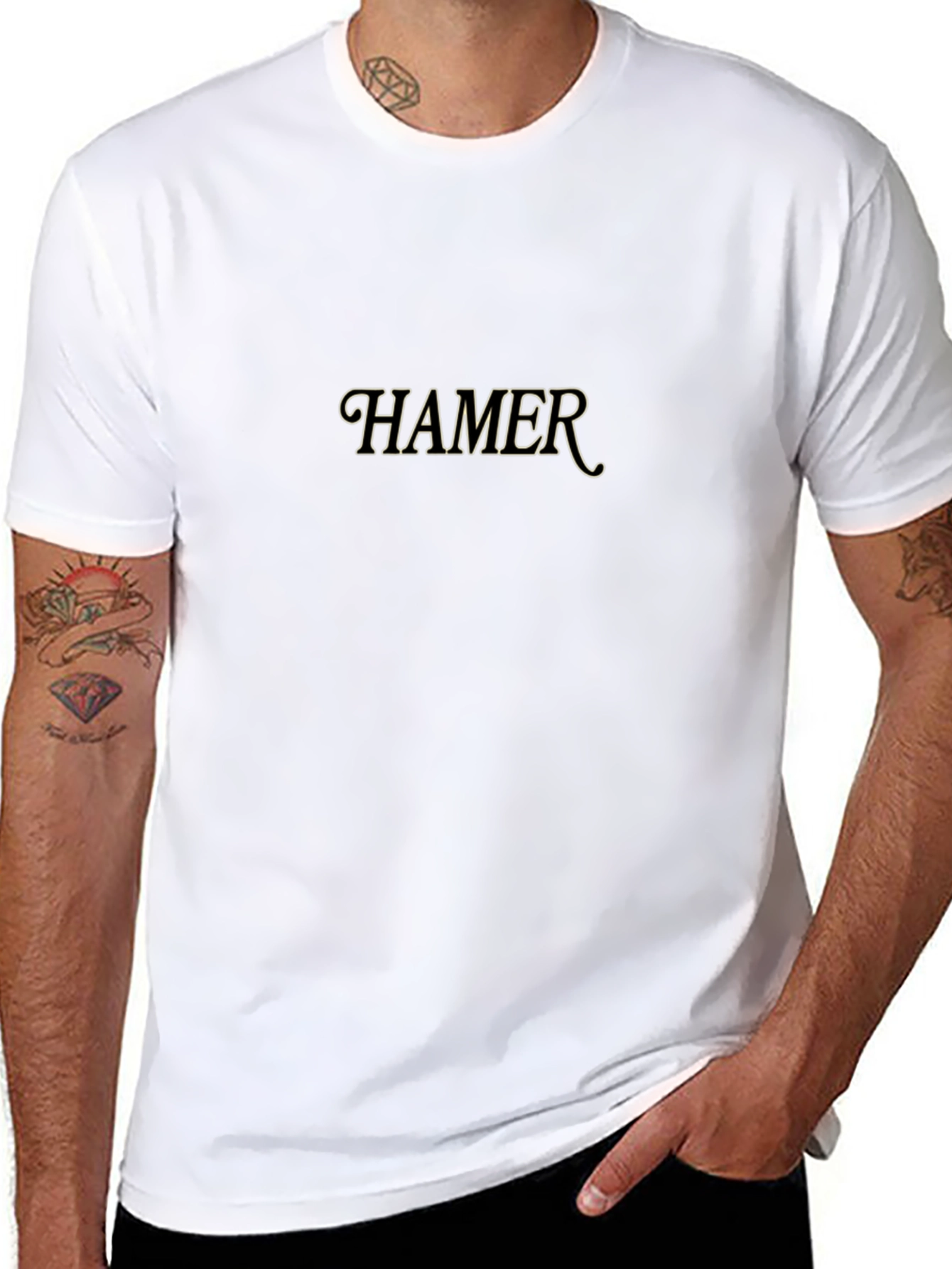 HAMER Graphic Print Black T-Shirt