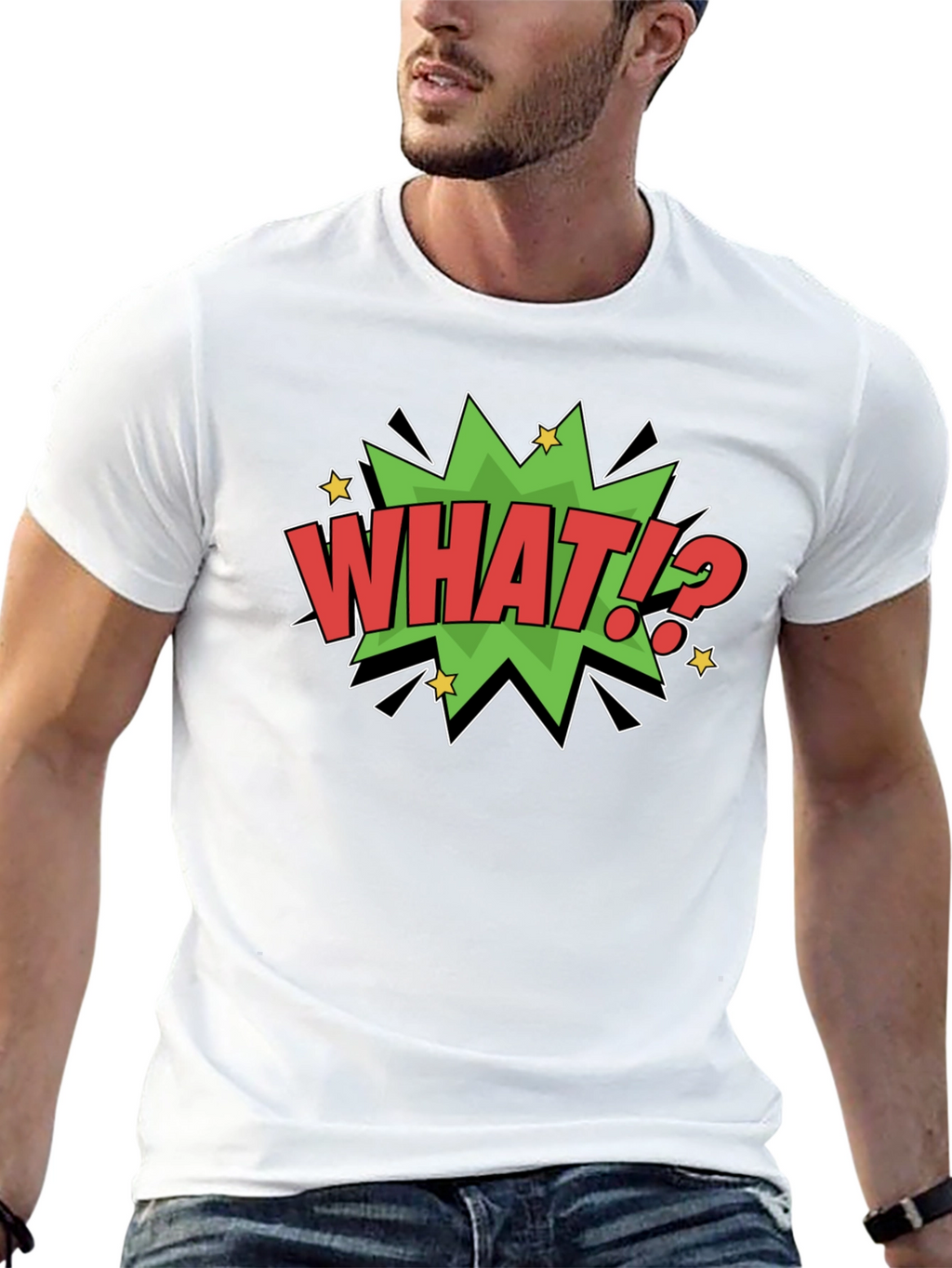 What!? Comic Style Graphic T-Shirt