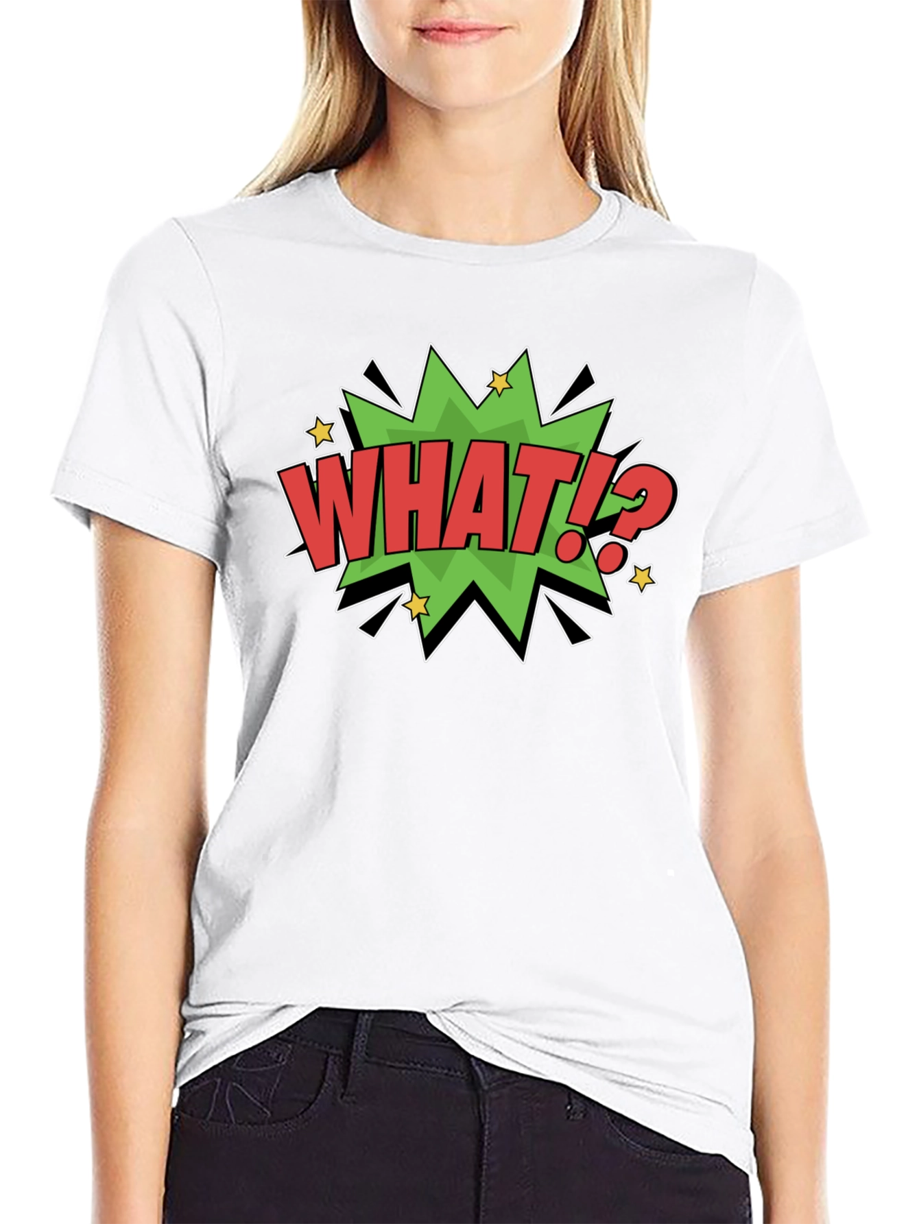 What!? Comic Style Graphic T-Shirt