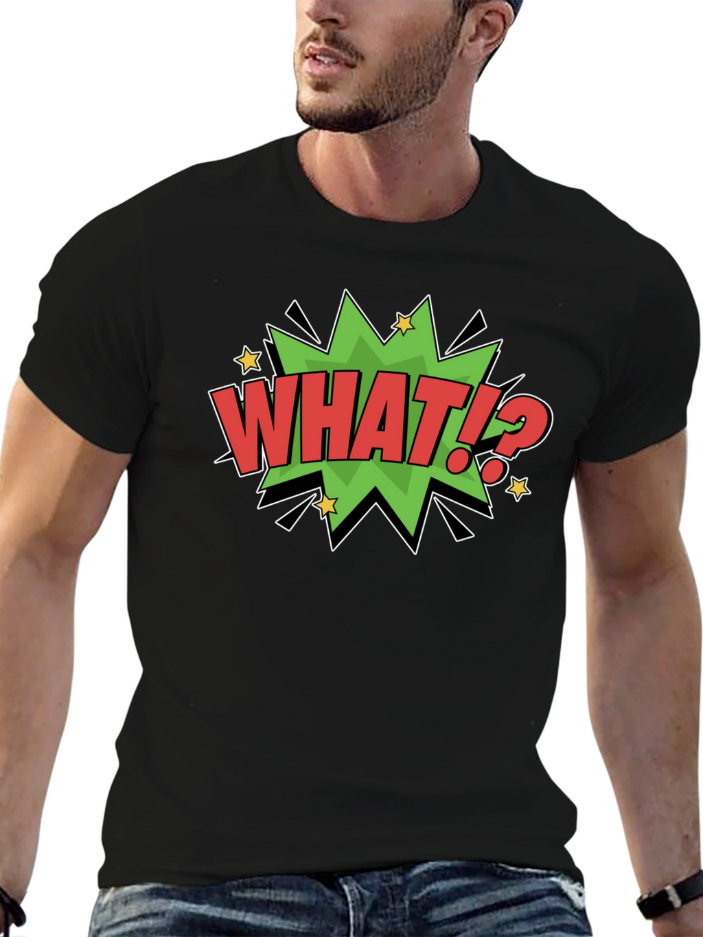 What!? Comic Style Graphic T-Shirt