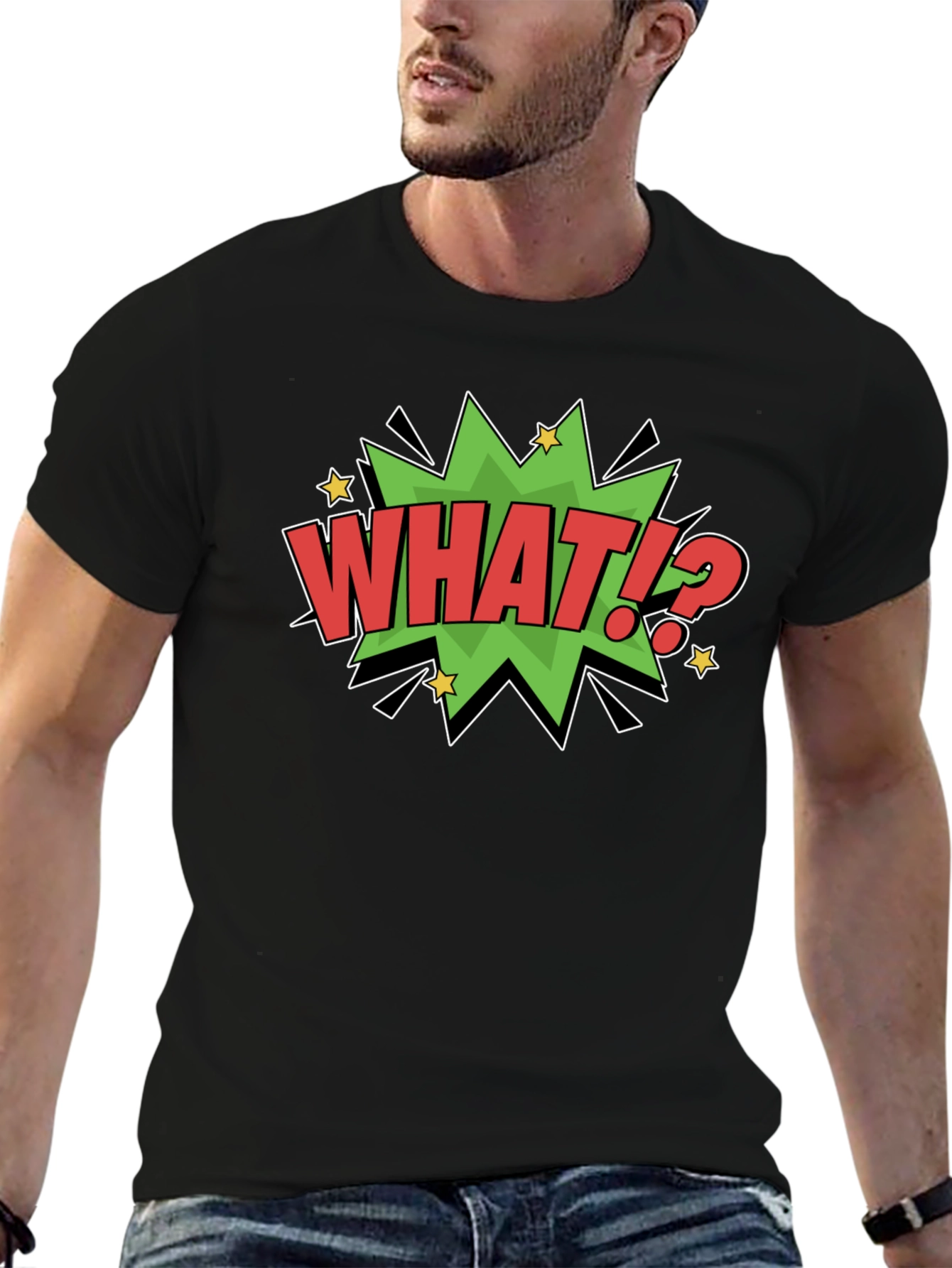 What!? Comic Style Graphic T-Shirt