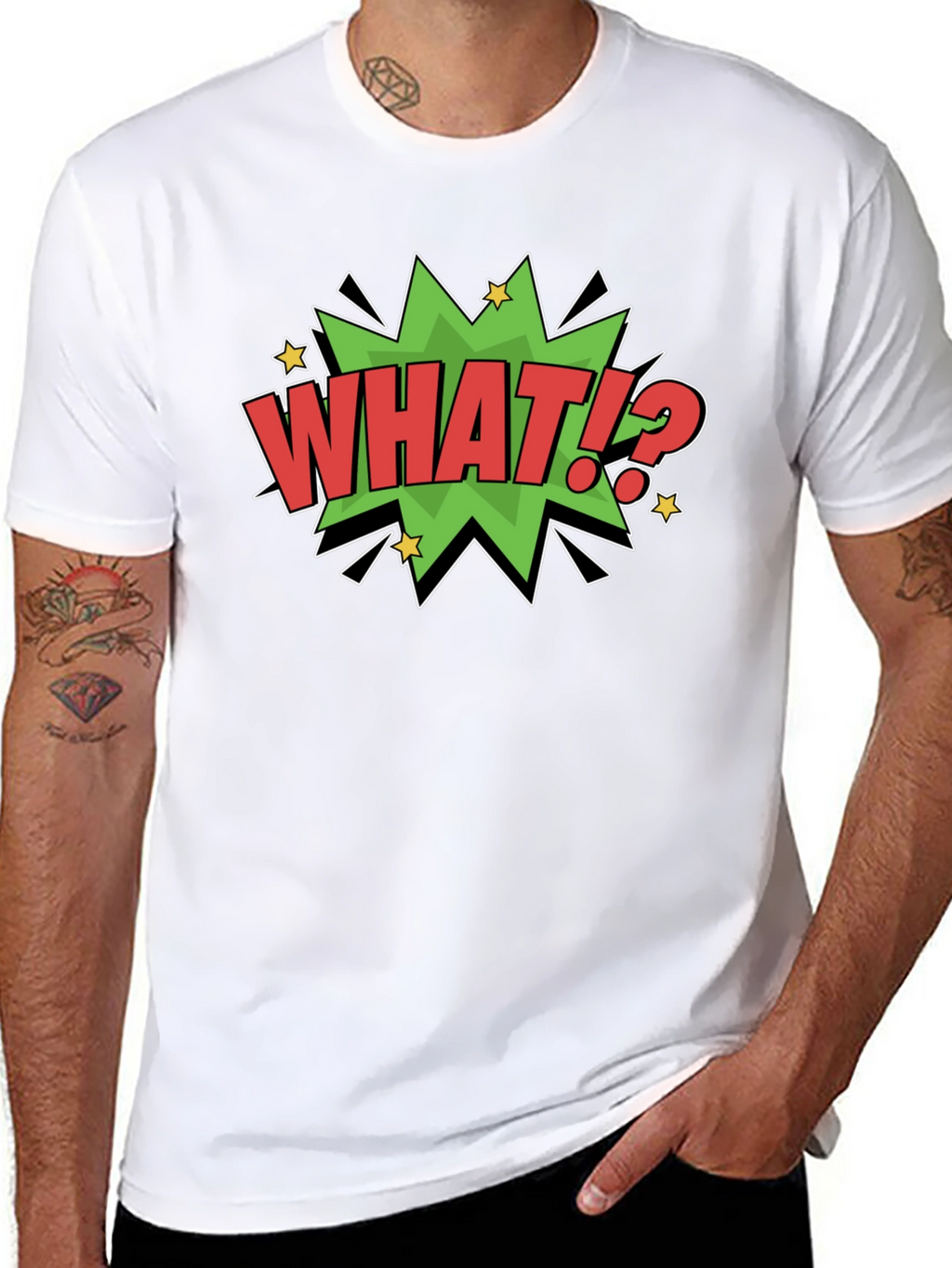 What!? Comic Style Graphic T-Shirt