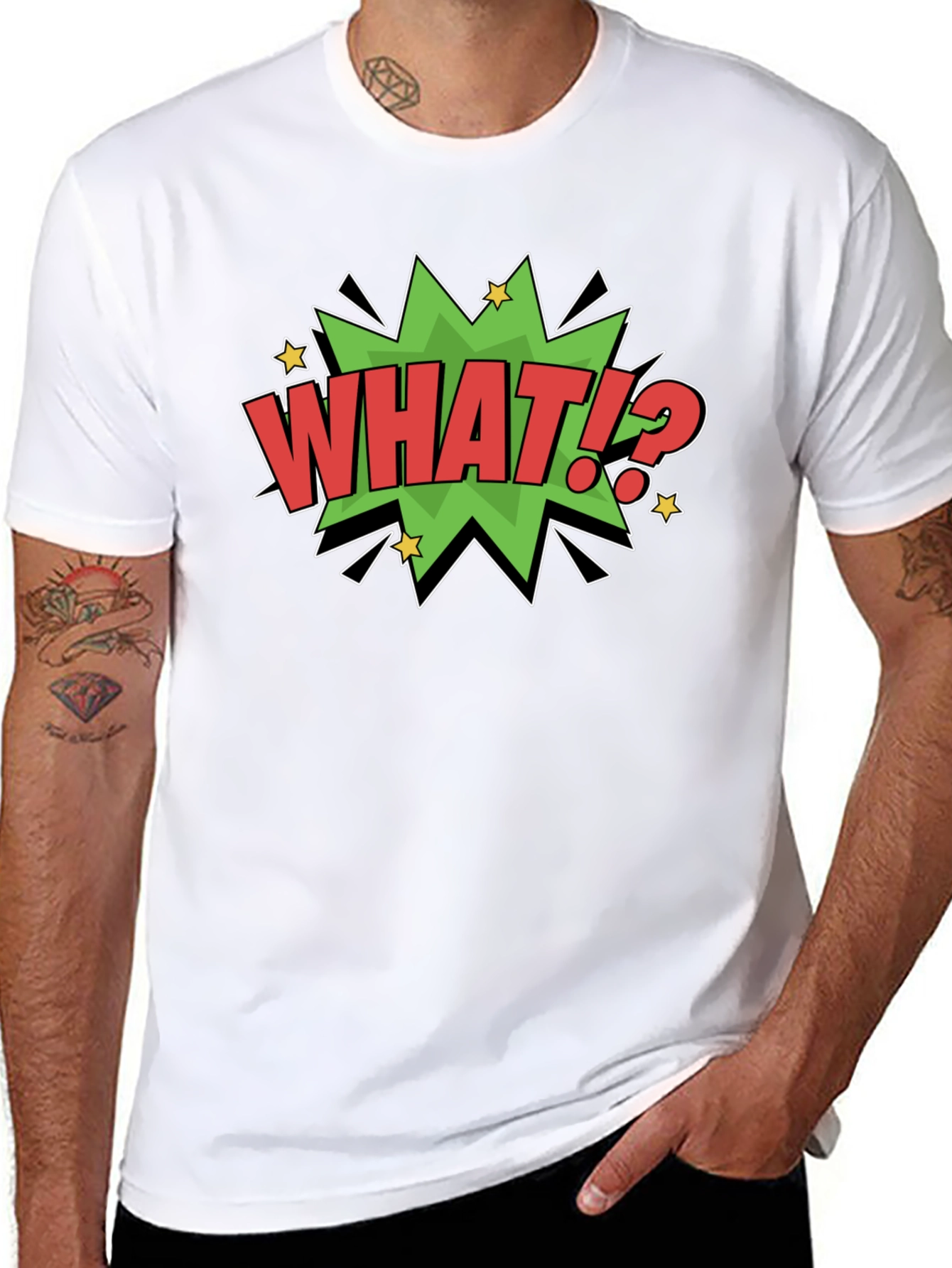 What!? Comic Style Graphic T-Shirt