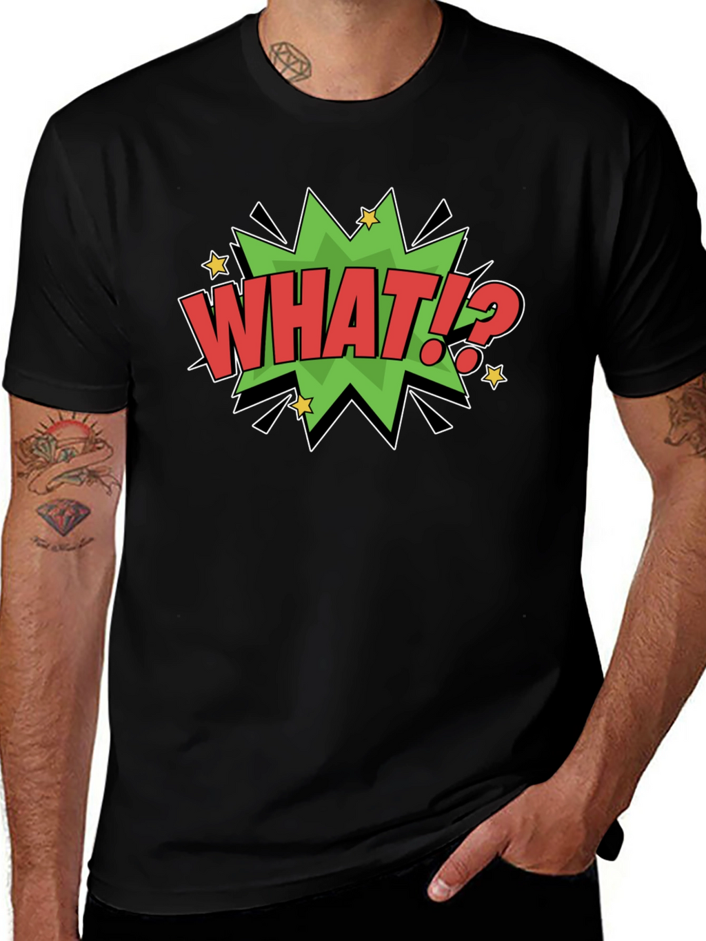 What!? Comic Style Graphic T-Shirt