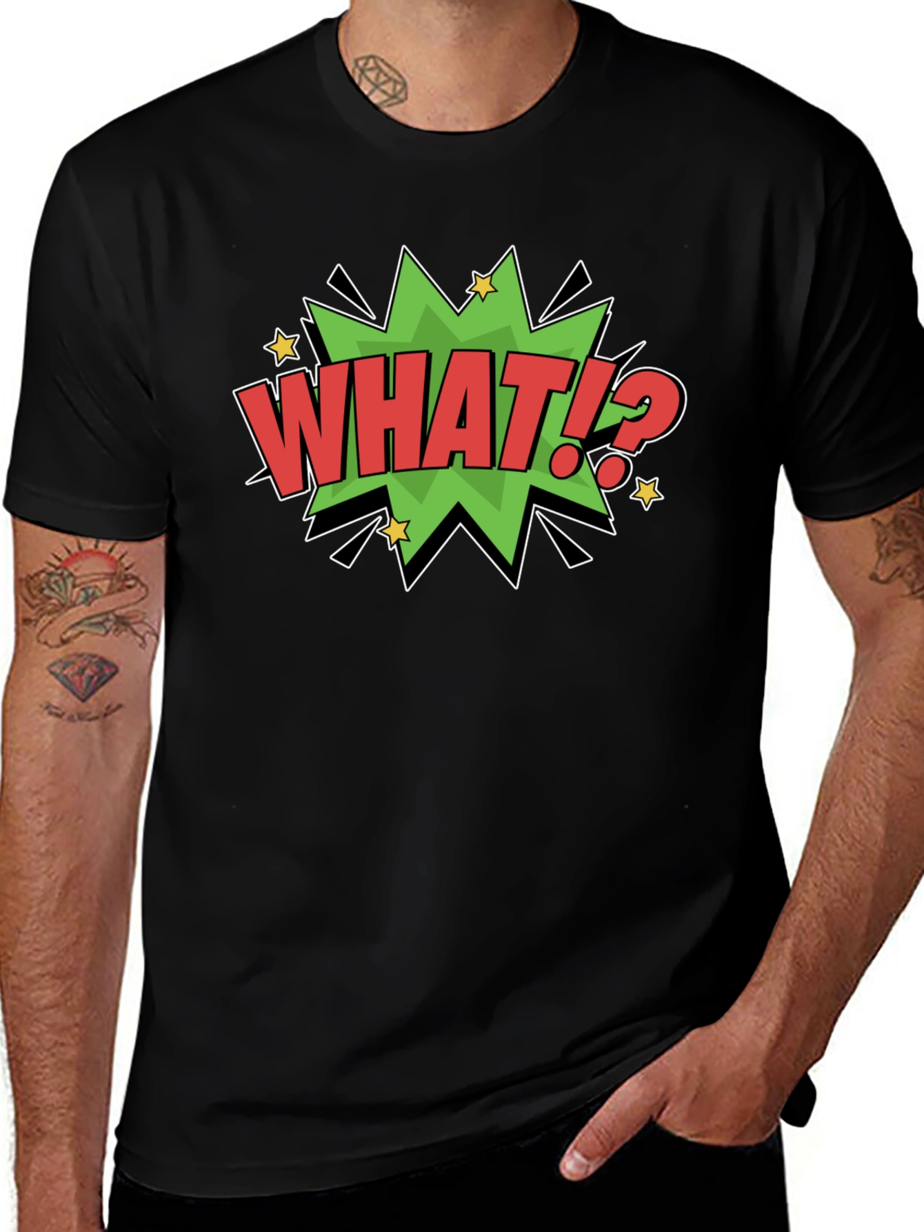 What!? Comic Style Graphic T-Shirt