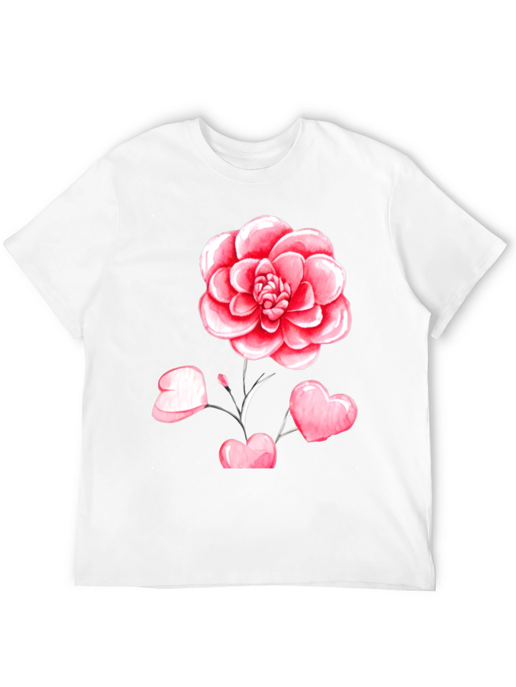 Floral Heart Graphic Tee - Black