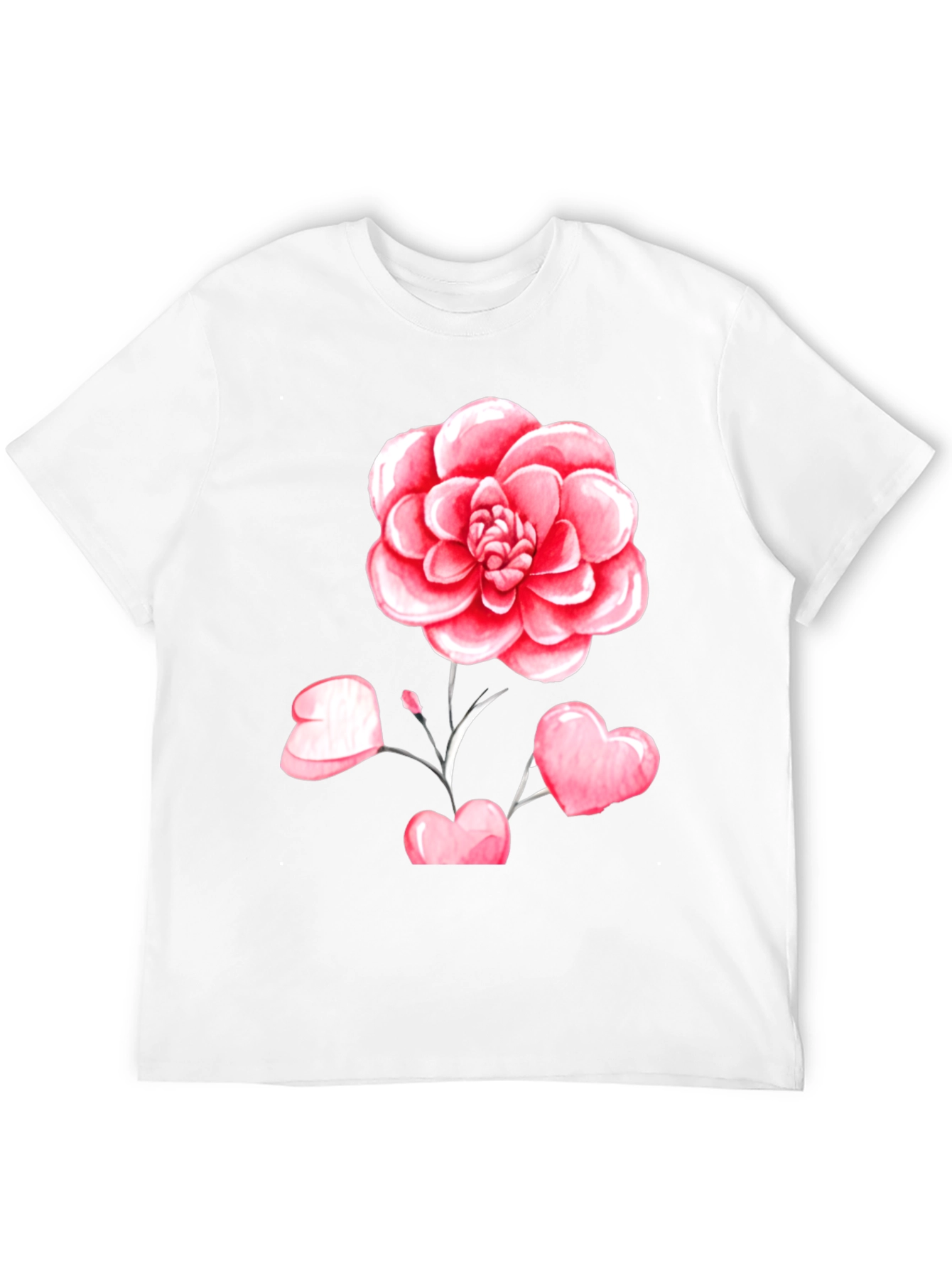 Floral Heart Graphic Tee - Black