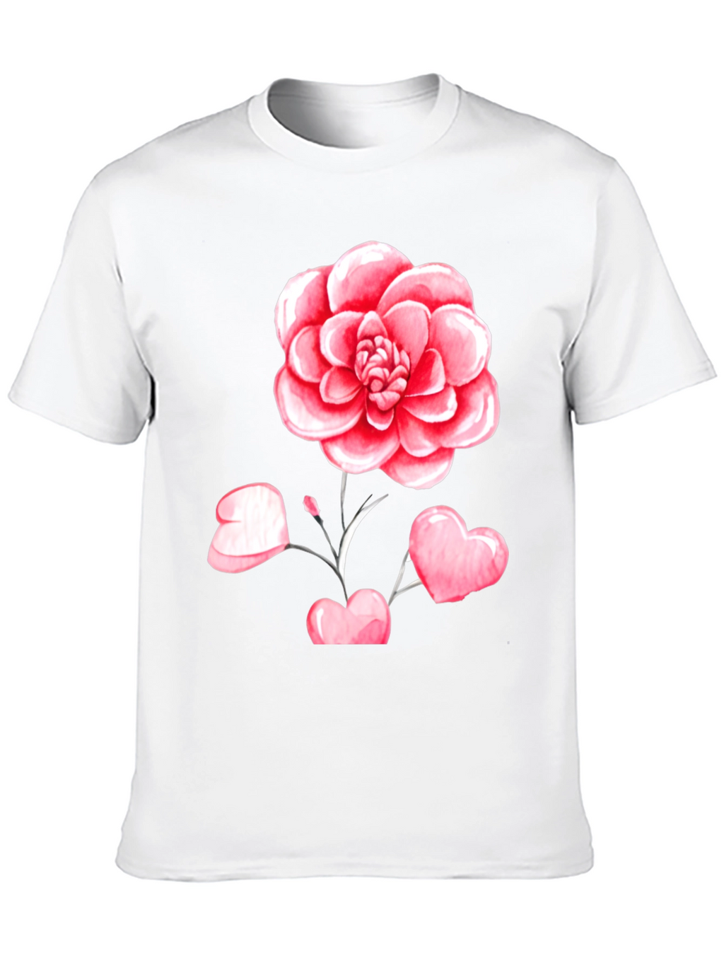 Floral Heart Graphic Tee - Black