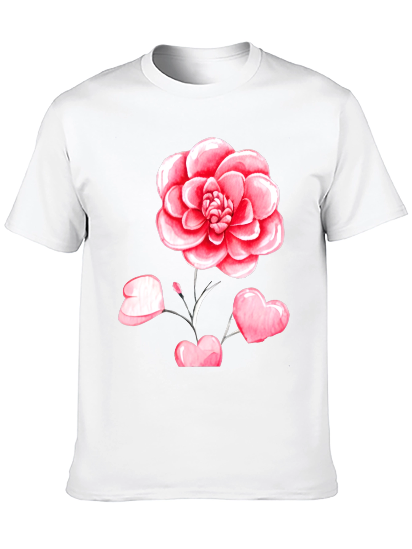 Floral Heart Graphic Tee - Black