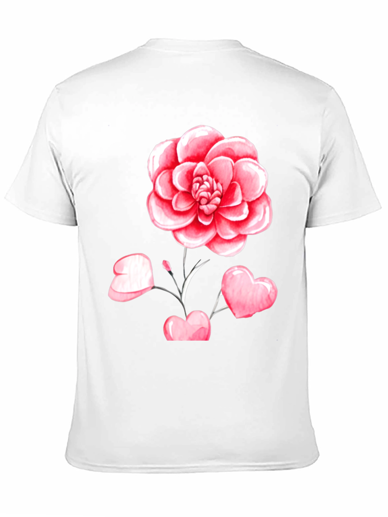 Floral Heart Graphic Tee - Black