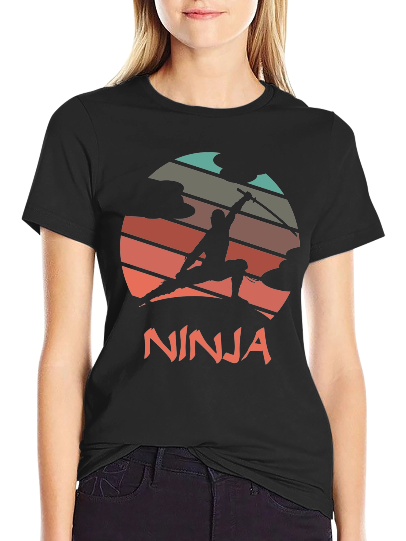 Ninja Sunset Graphic Tee - Martial Arts Style