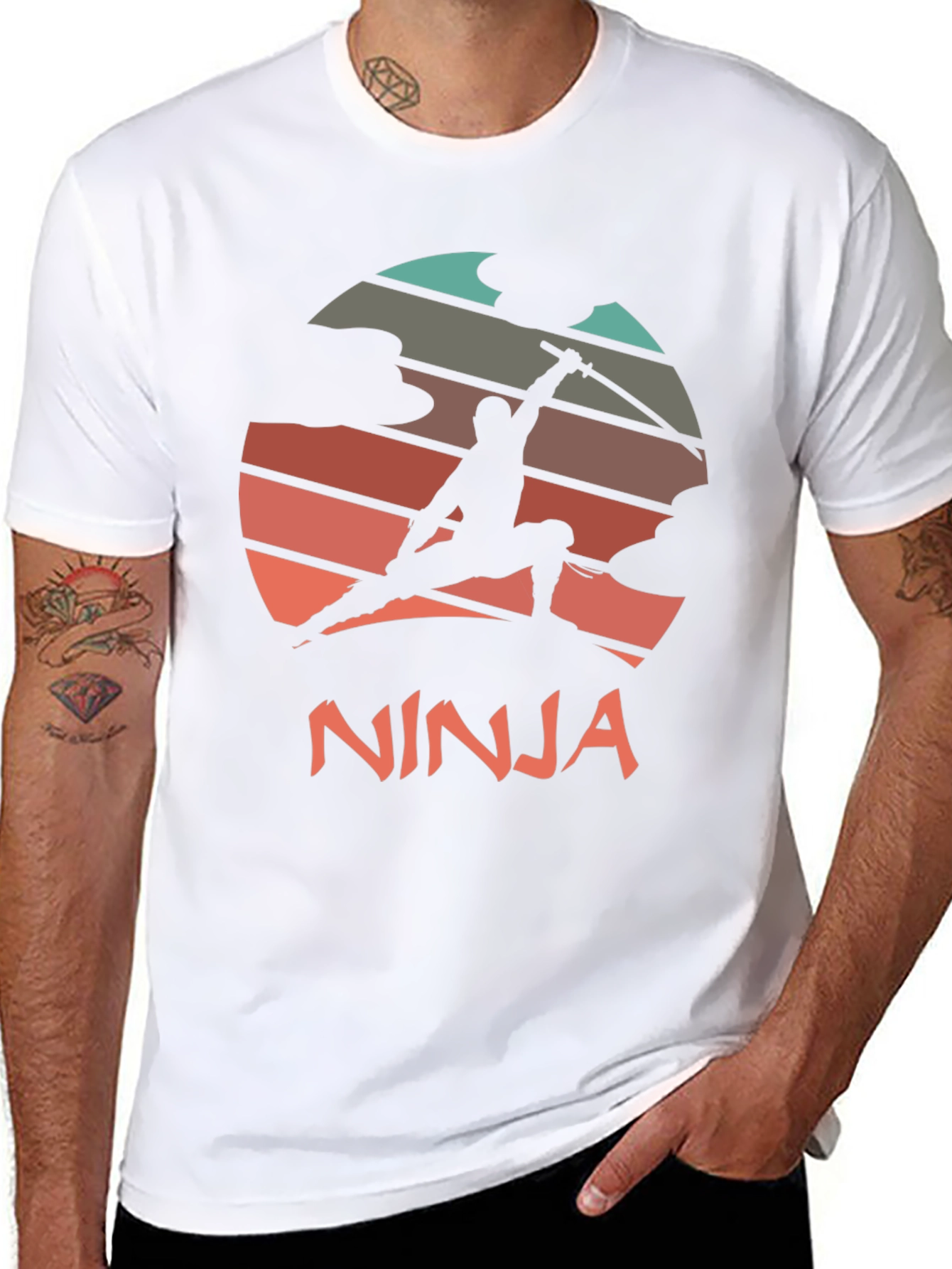 Ninja Sunset Graphic Tee - Martial Arts Style