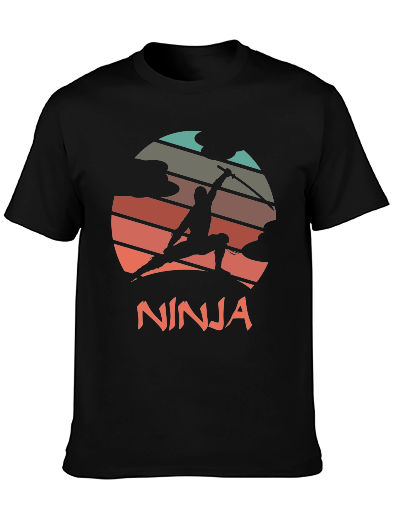 Ninja Sunset Graphic Tee - Martial Arts Style