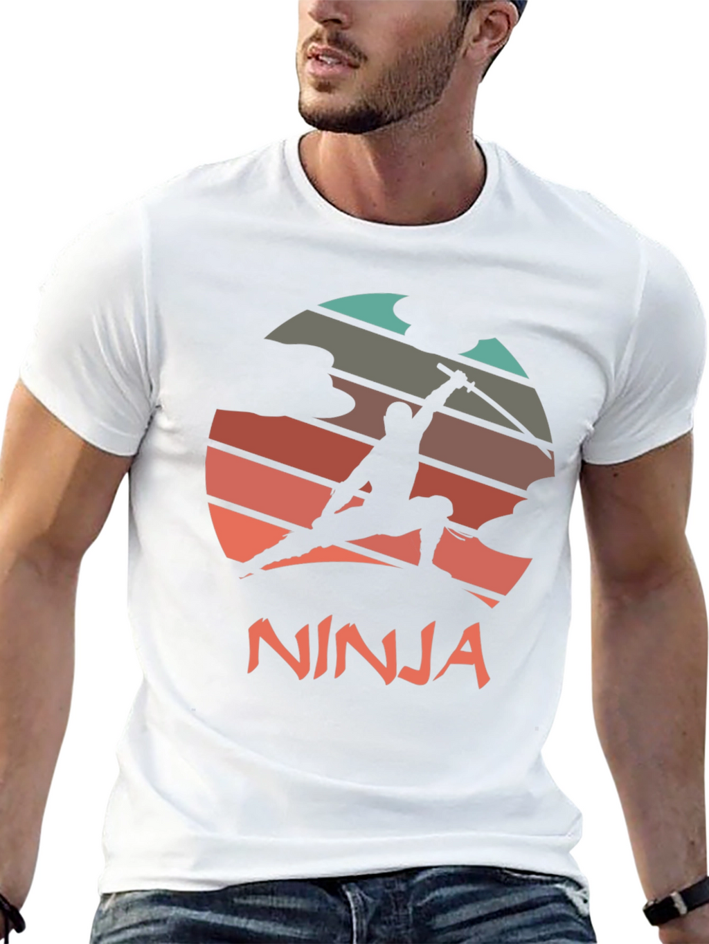 Ninja Sunset Graphic Tee - Martial Arts Style