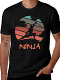 Ninja Sunset Graphic Tee - Martial Arts Style