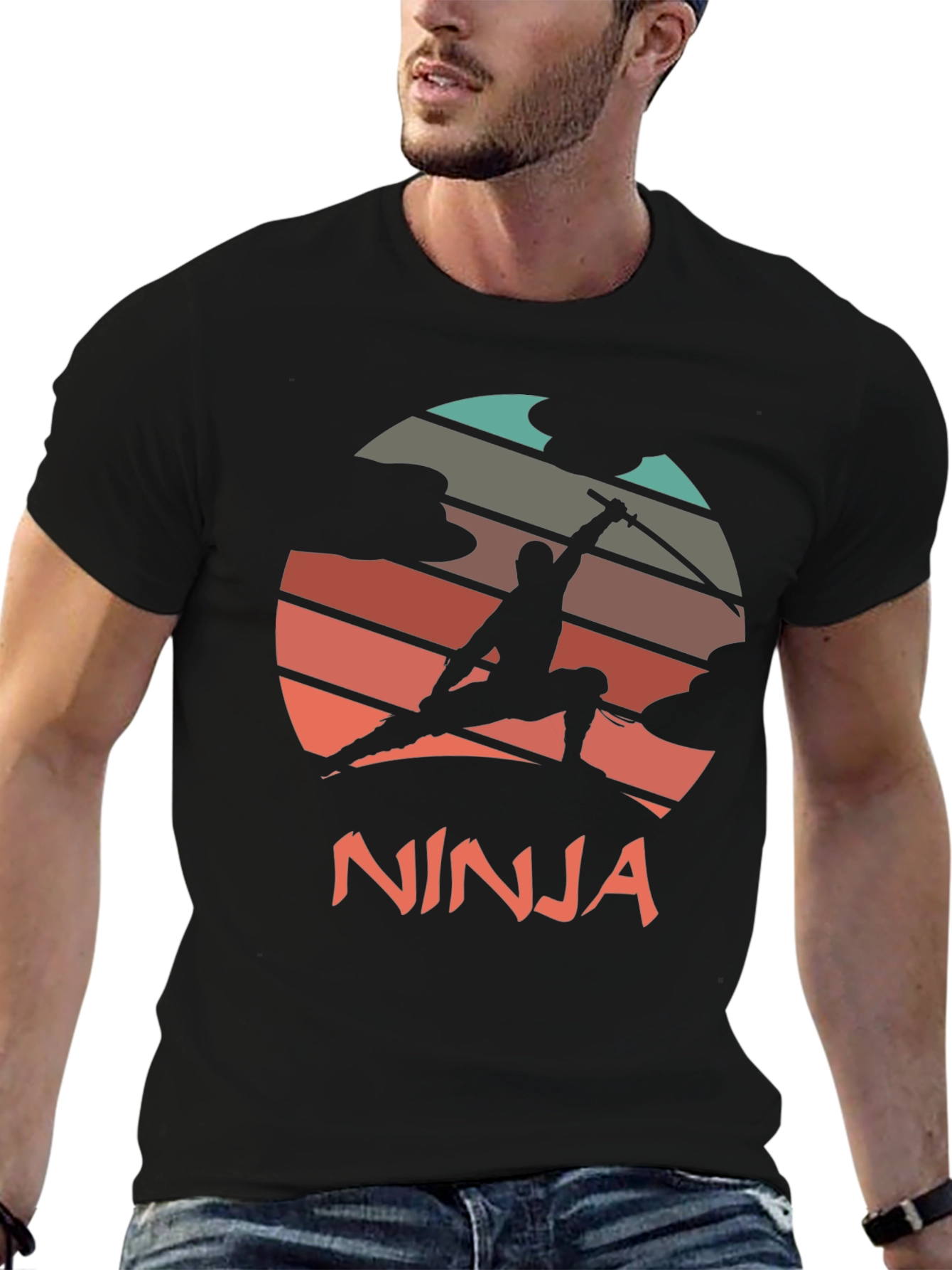 Ninja Sunset Graphic Tee - Martial Arts Style