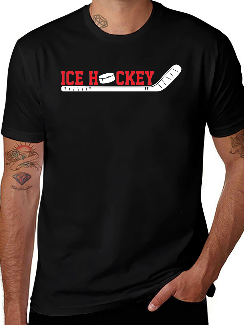 Ice Hockey Graphic T-Shirt - Sporty Casual Tee